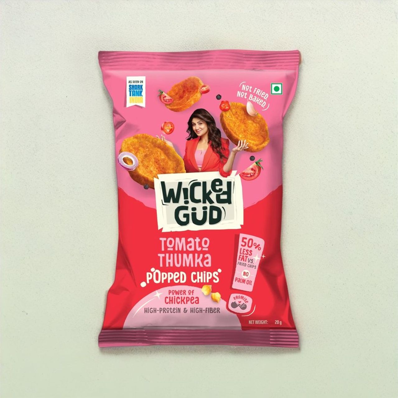 Wickedgud Chickpea Popped Chips - Tomato Thumka