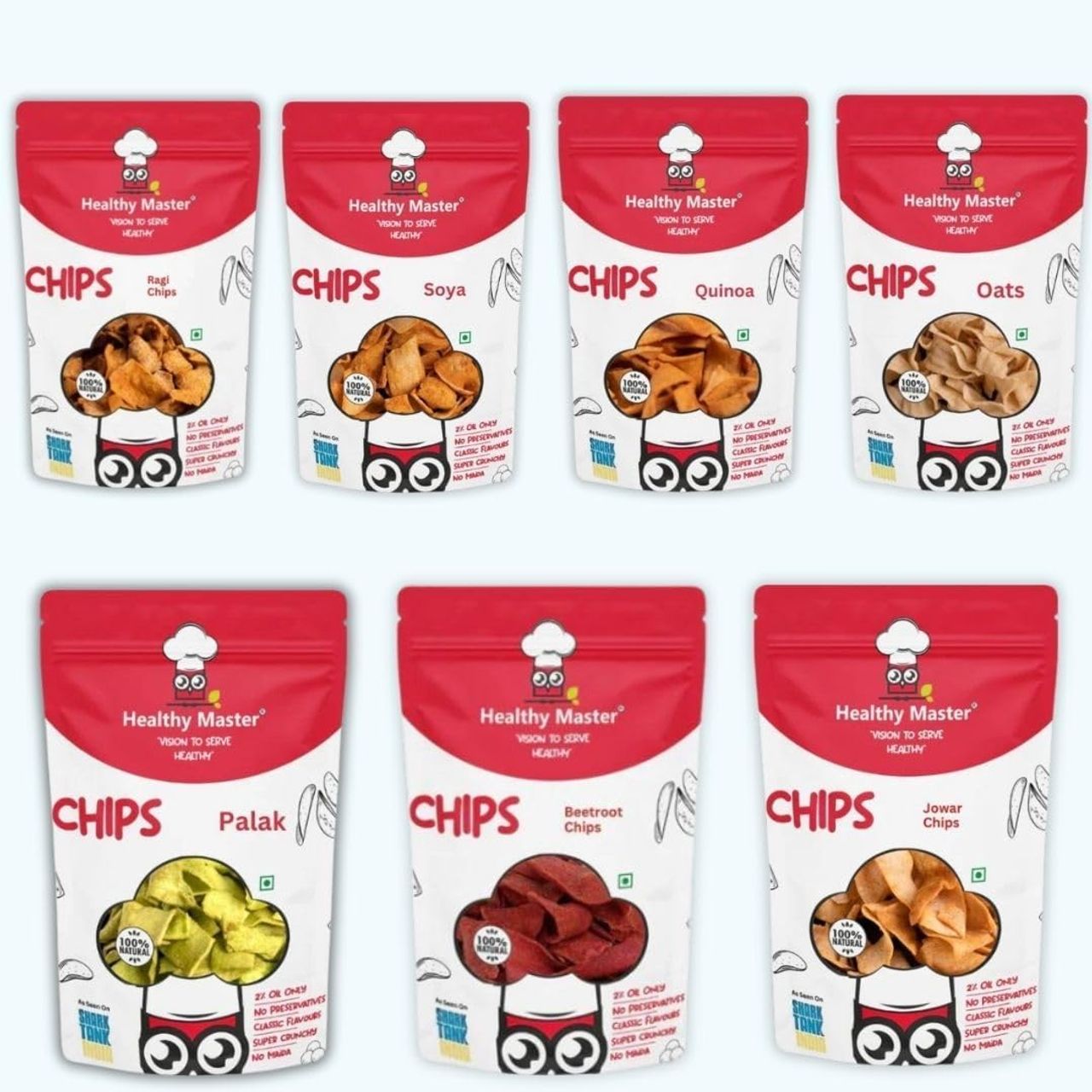 Healthy Master Baked Chips Combo 210G (30G Each), (Pack Of 7)