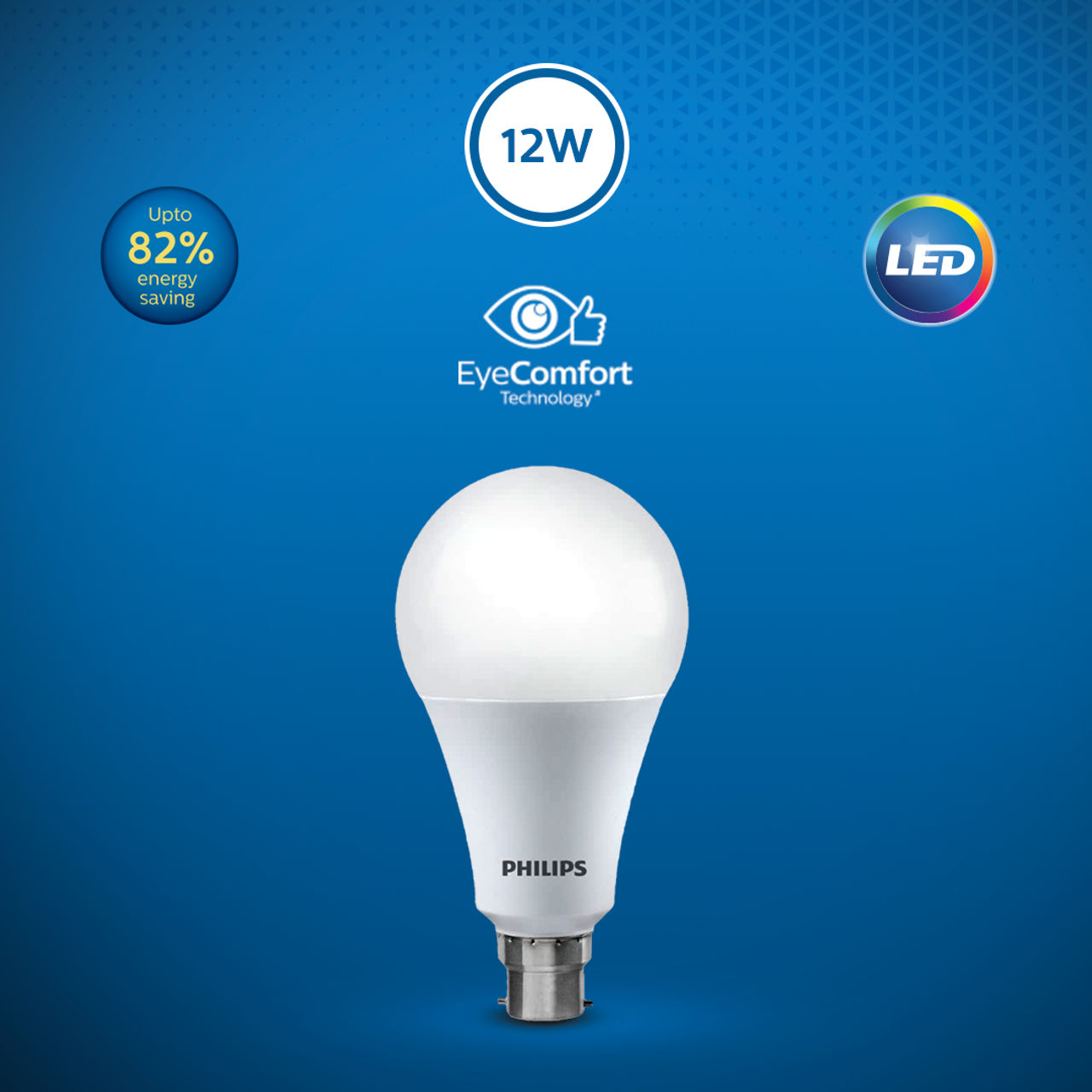 Philips 12Watt Led Bulb |Acebright High Wattage Led Bulb|: Light Bulb| Crystal White | B22 Base Holder