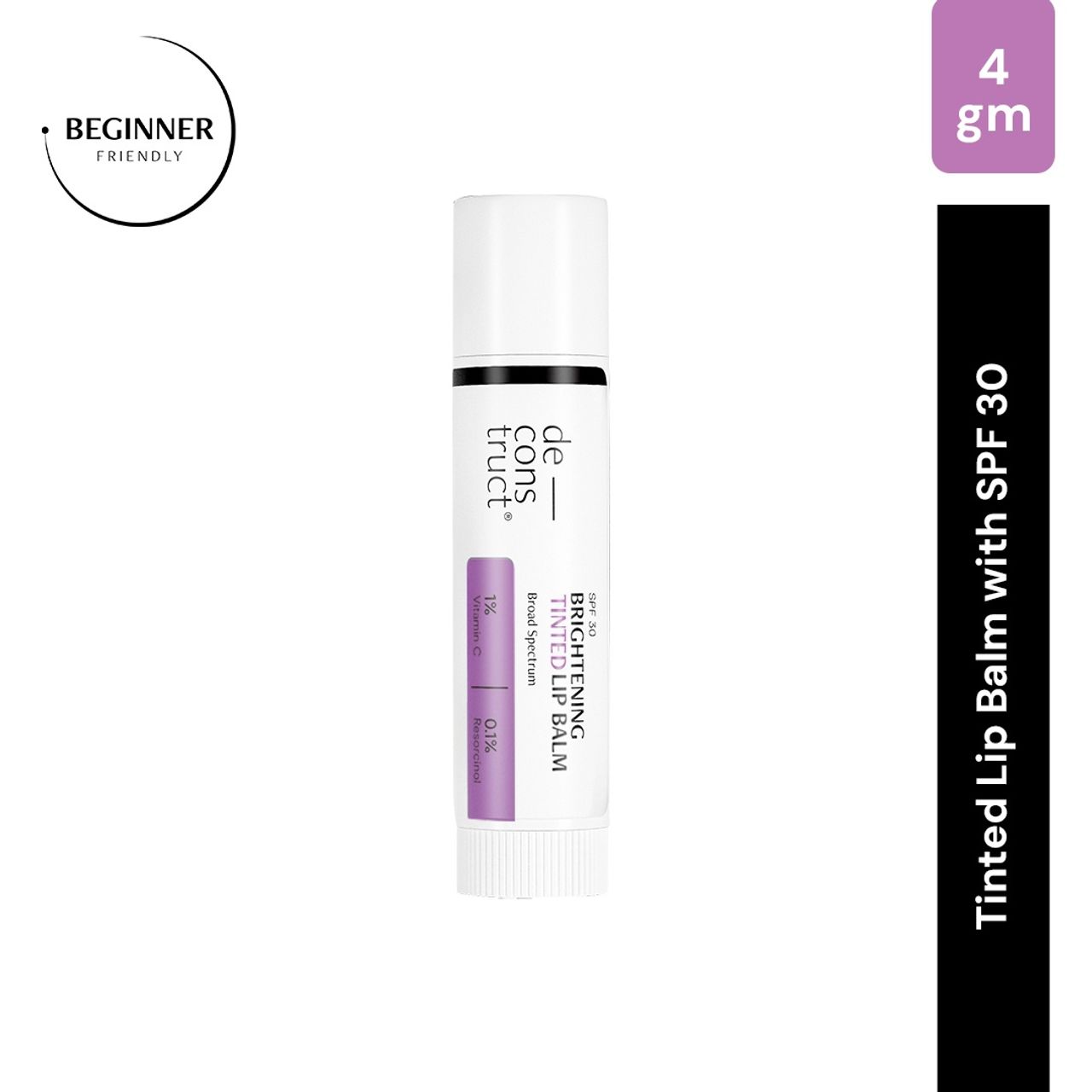 Deconstruct Tinted Lip Balm with 1% Vitamin C - SPF30, Hydrating & Non-Sticky for Soft, Bright Lips