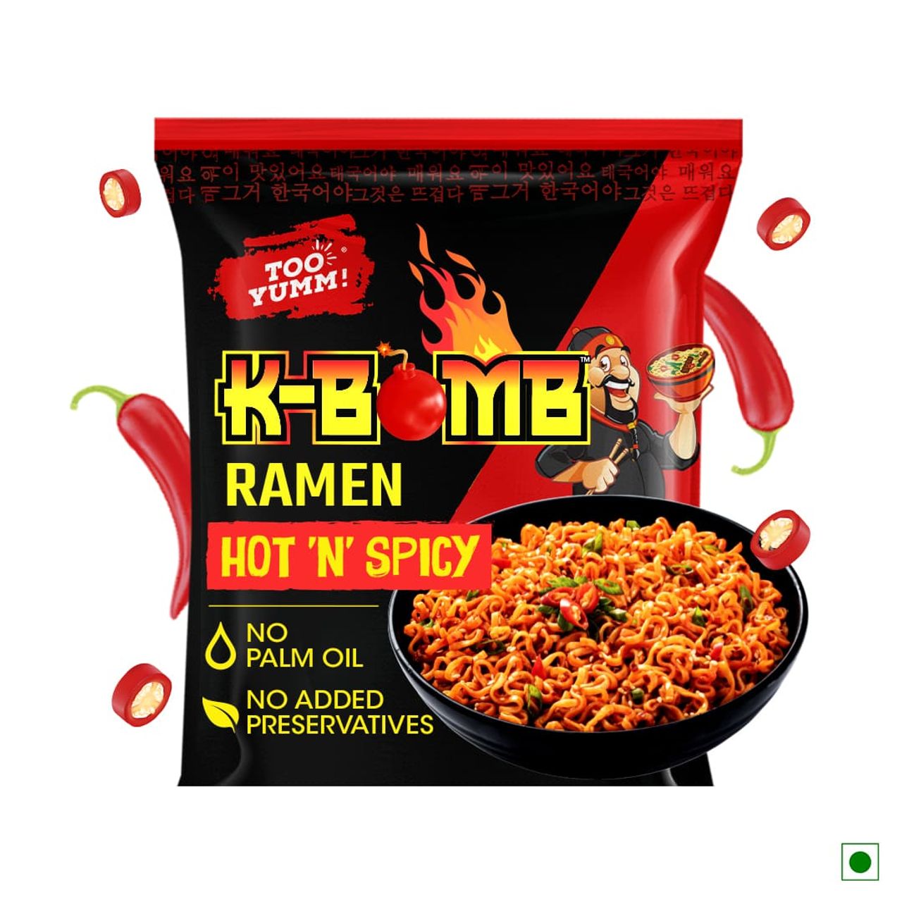Too Yumm K-Bomb Ramen Hot n Spicy Instant Noodles | Korean Veg