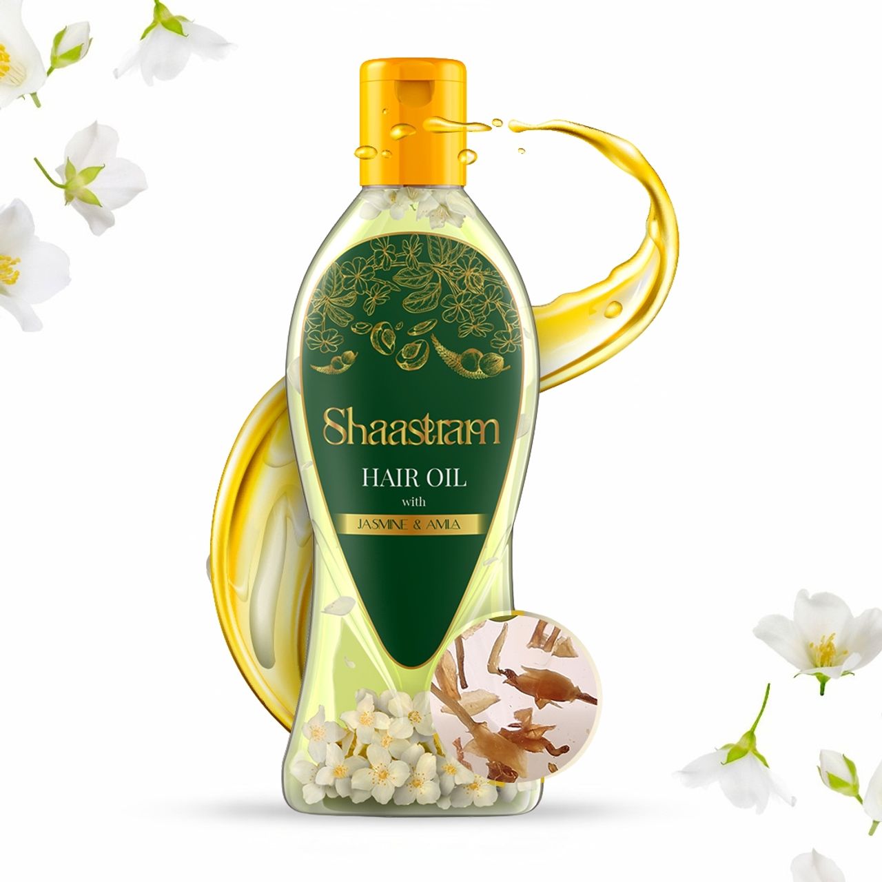 Shaastram Jasmine & Amla Ayurvedic hair oil for straighter hair