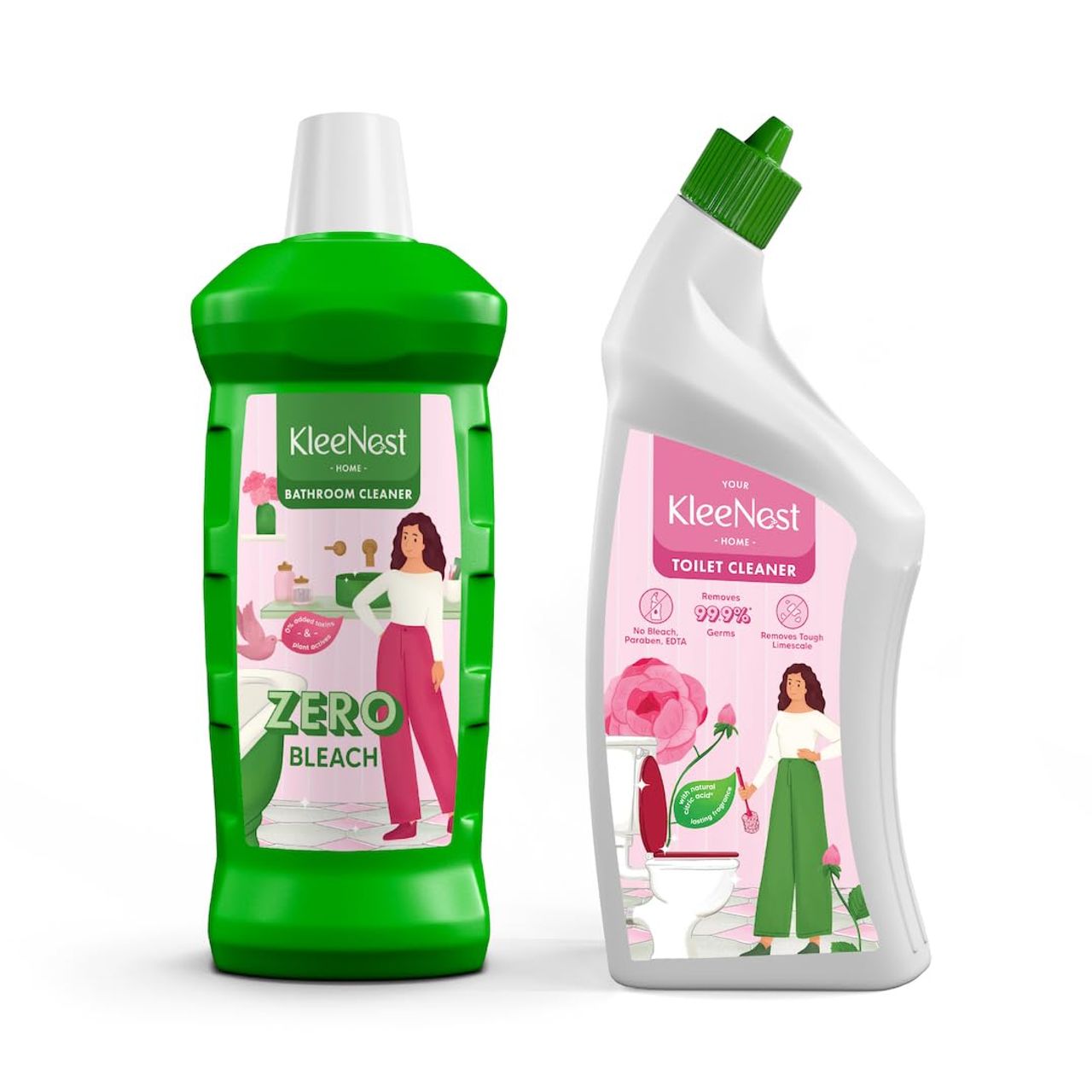 Kleenest Rose Fragrance Plant-Based Bathroom Cleaner and Toilet Cleaner