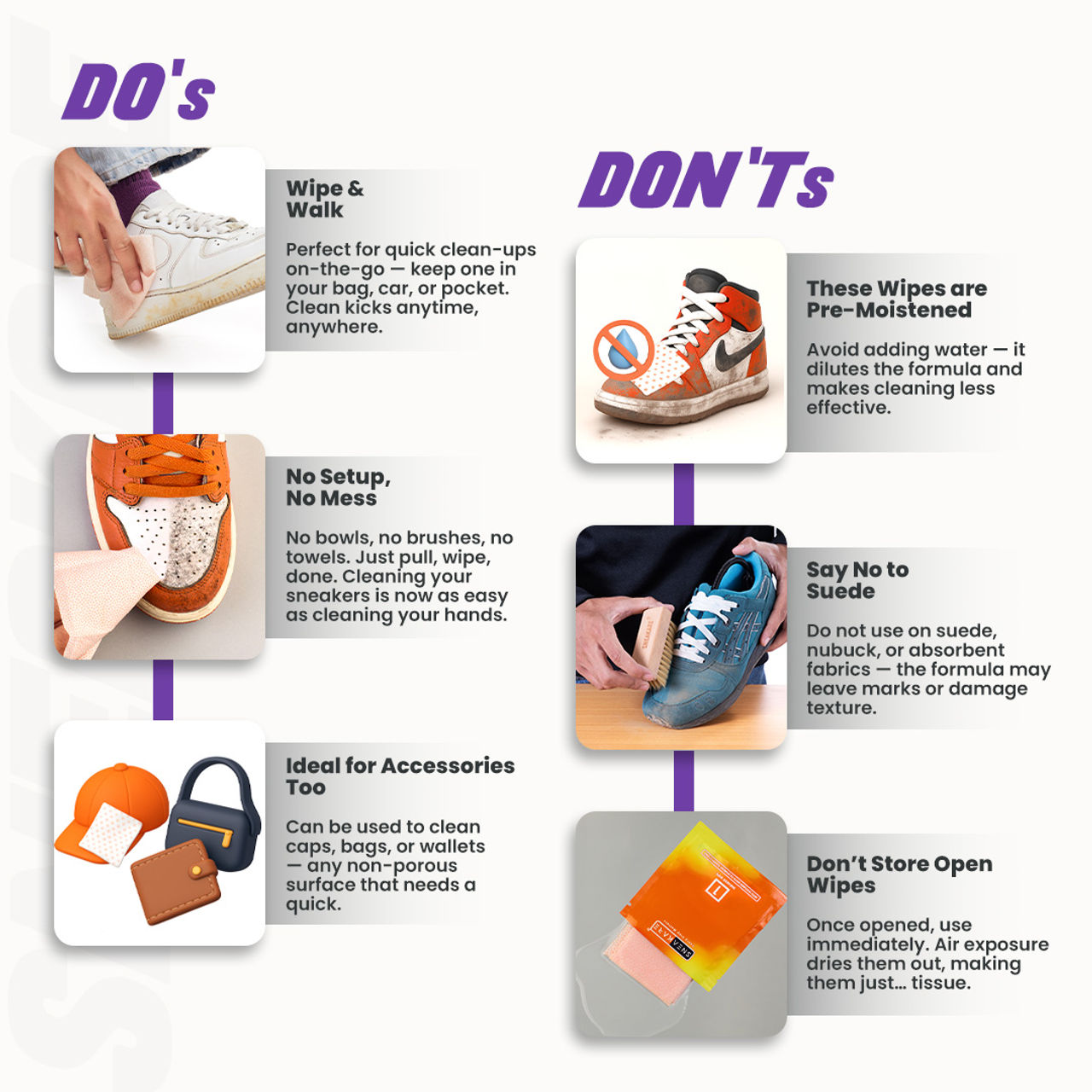 Sneakare Shoe Cleaning Wipes Pack of 6