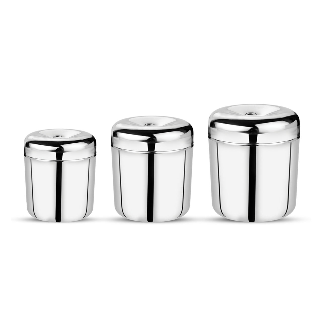 Embassy Premium Canister Set / Storage Containers / Dabba, 3 Sizes (325,500,650 Ml) Stainless Steel