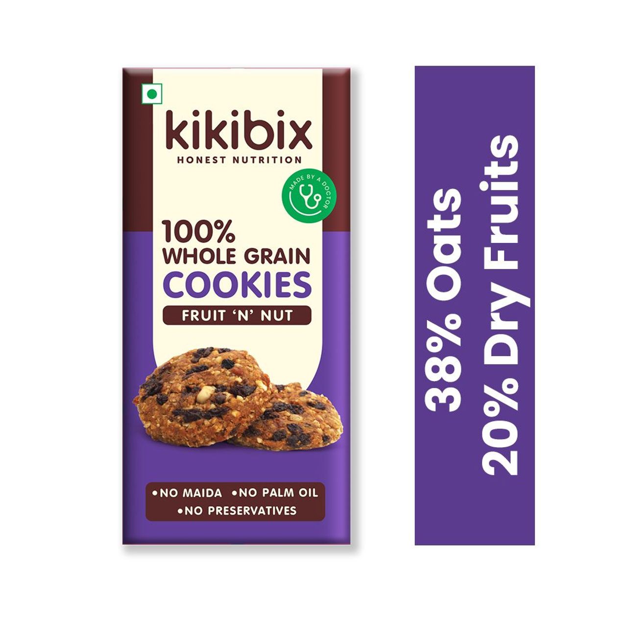 Kikibix Fruit And Nut Digestive Cookies, Healthy & Tasty, Fruit Biscuits, No Palm Oil, No Maida
