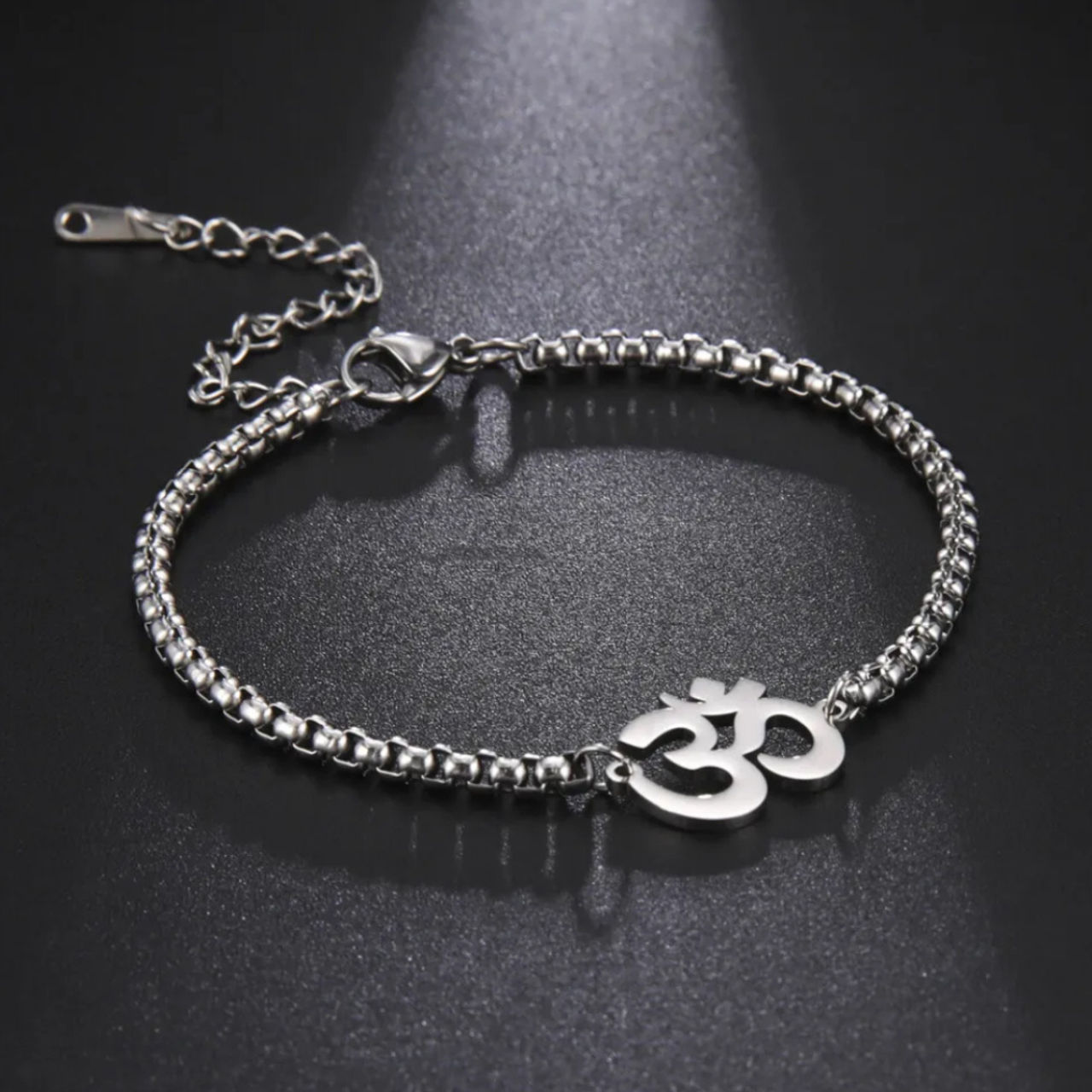 Salty Alpha Auspicious "OM" Bracelet for Men and Boys| Anti-Tarnish | Silver
