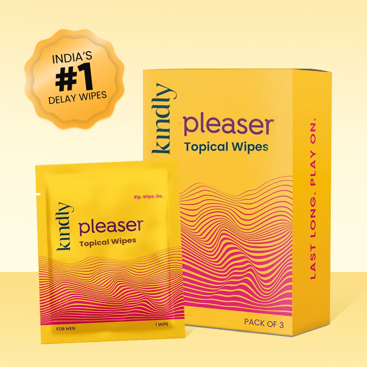 Kindly Health Pleaser Long-Last Wipes for Men Pack of 3