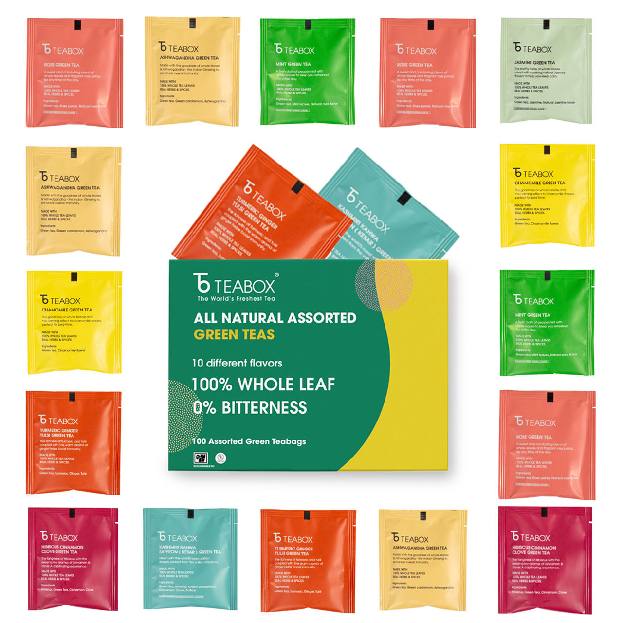 Teabox Assorted Darjeeling Green Tea Bags