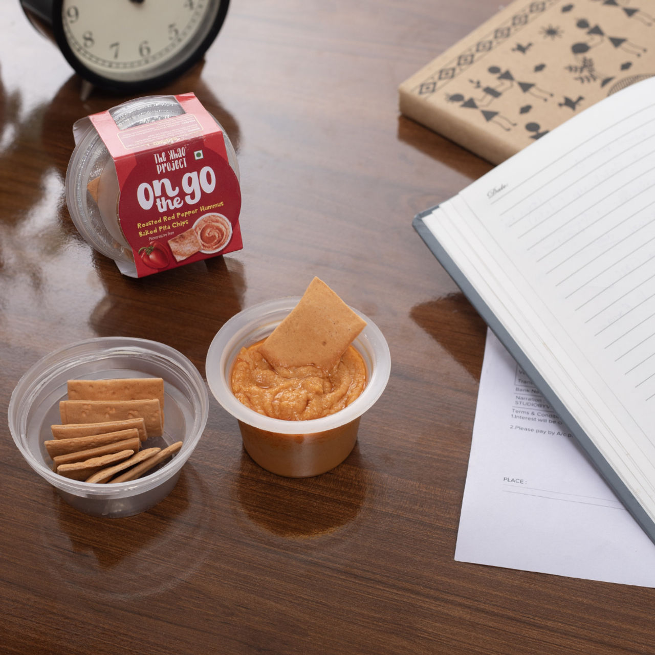 The Khao Project On The Roasted Red Pepper Hummus & Baked Pita Chips