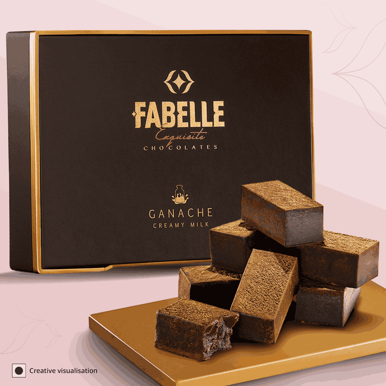 Fabelle Ganache  Creamy Milk, Luxury Chocolates Gift Box, (Pack Of 20 Cubes)