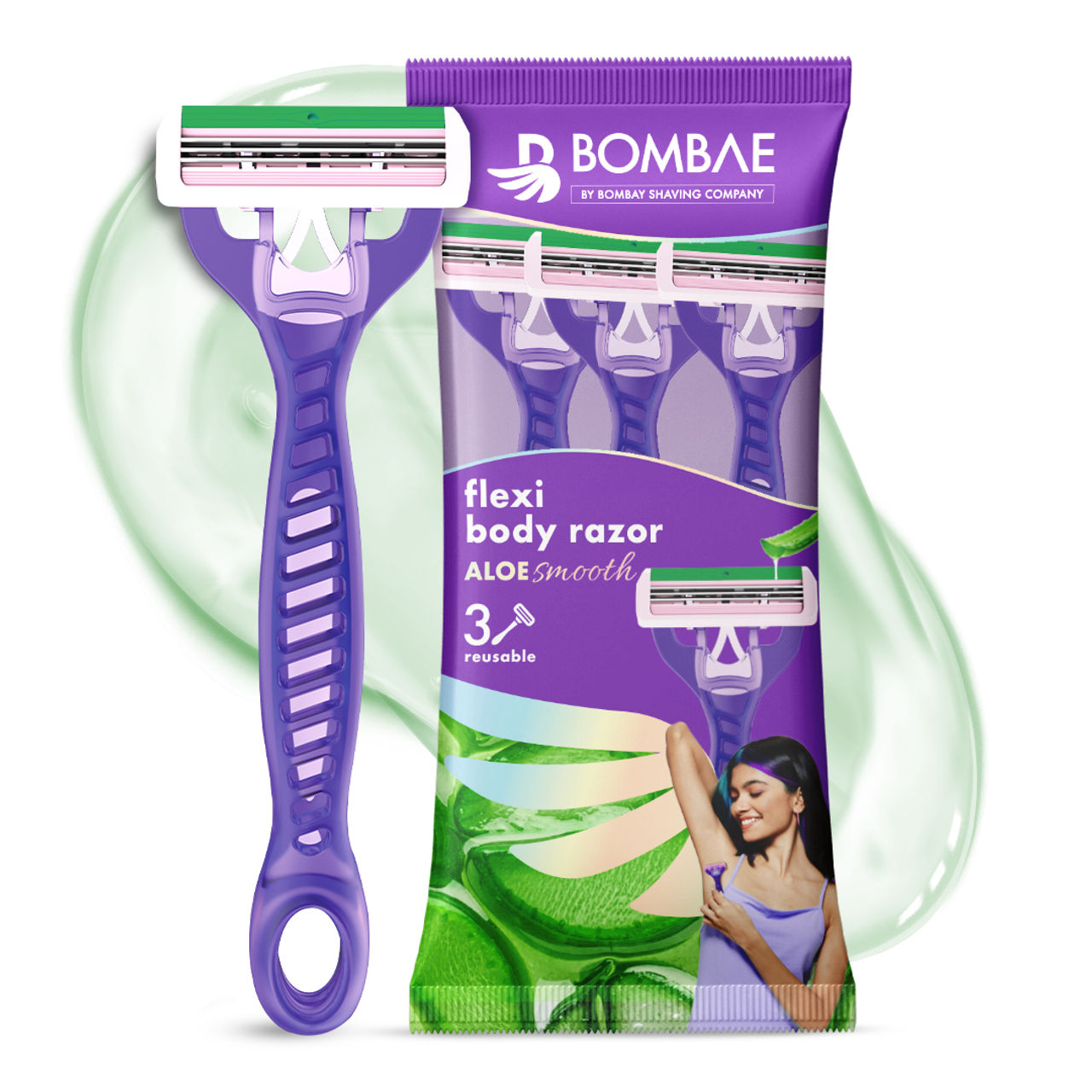 Bombae Vitamin E & Aloe Hair Removal Body Razor for Women