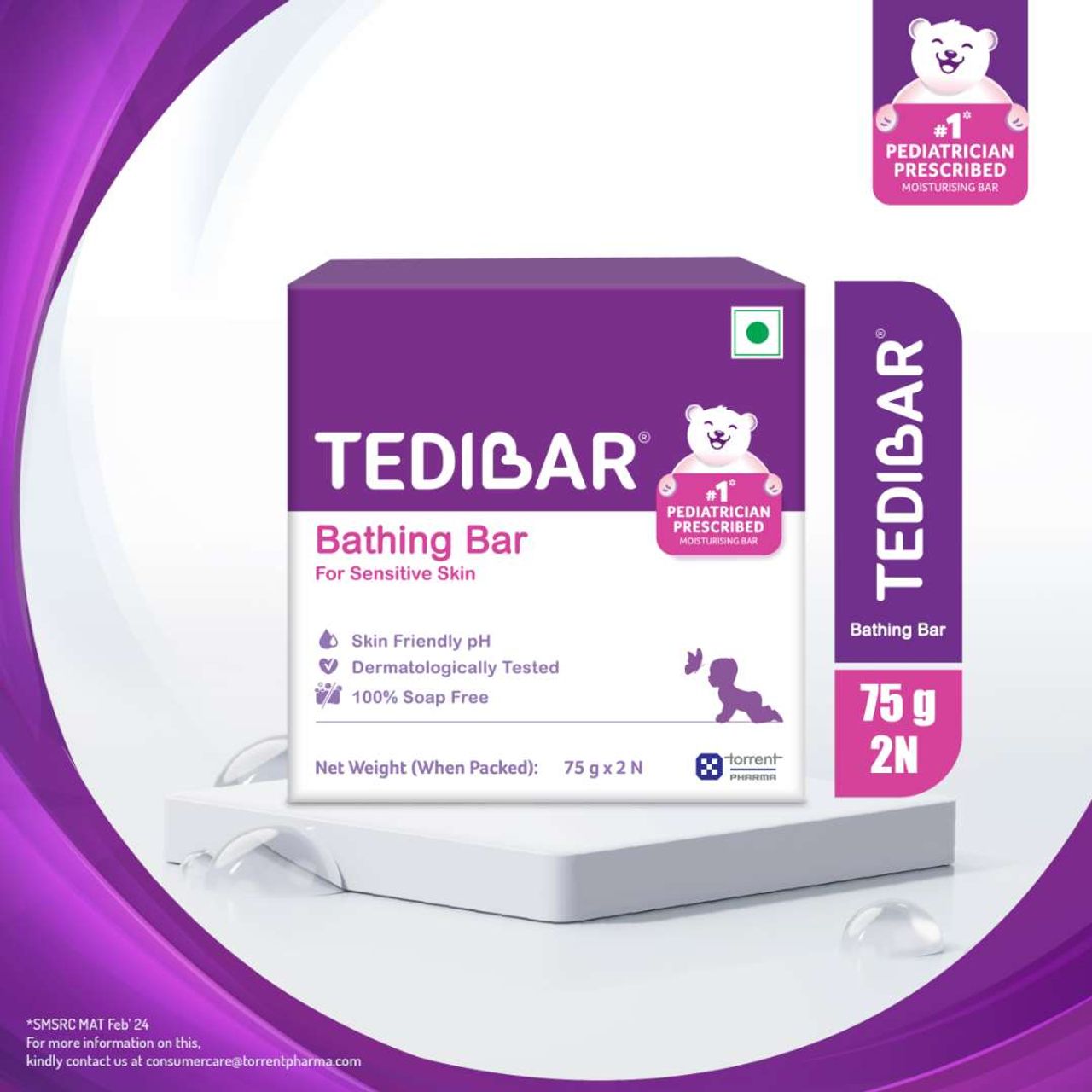 Tedibar Family Bathing Bar For Babies Sensitive Skin Pack Baby Soap Kids | Pink | 0 - 6 years