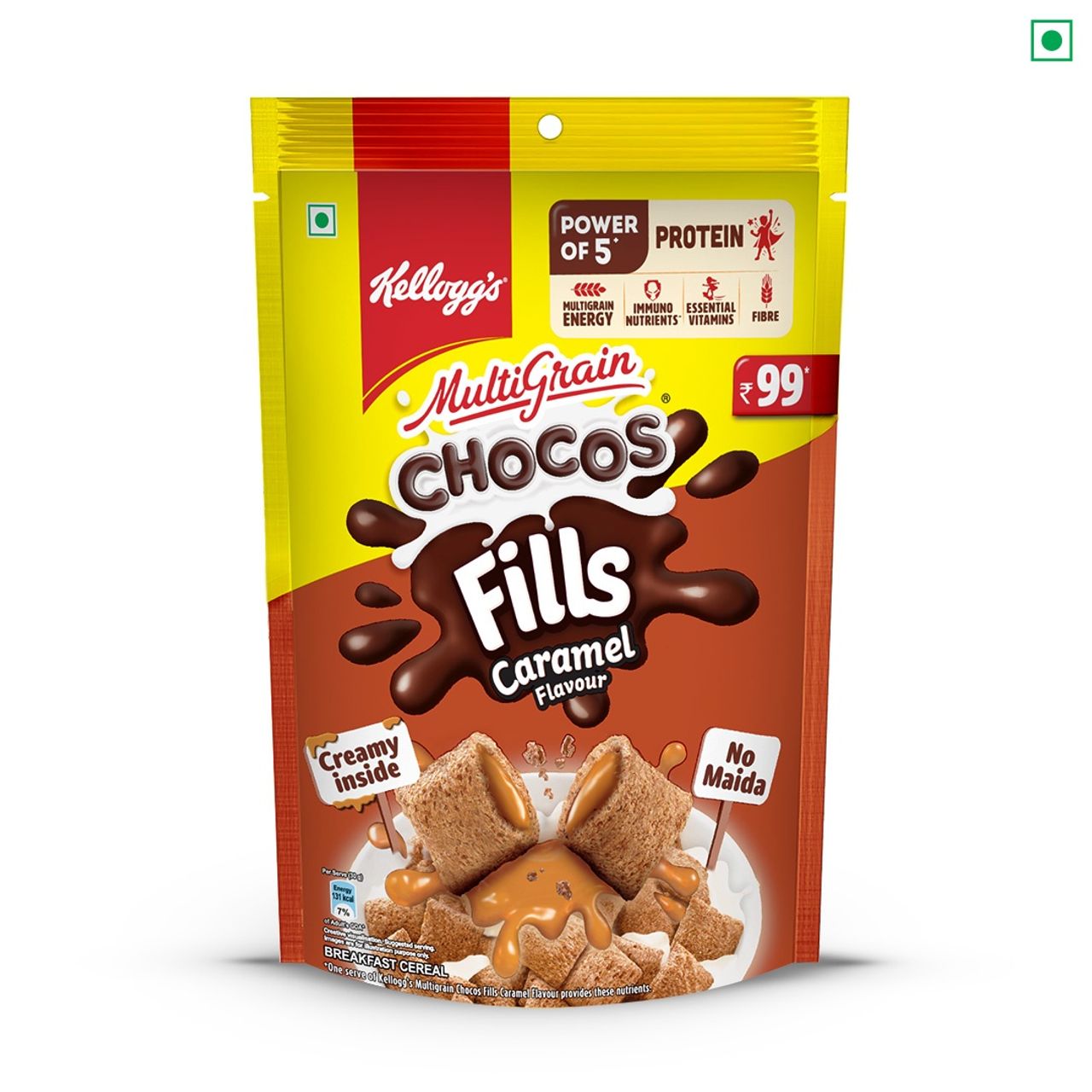Kellogg's Chocos Fills | Caramel flavoured | 0% Maida | Multigrain