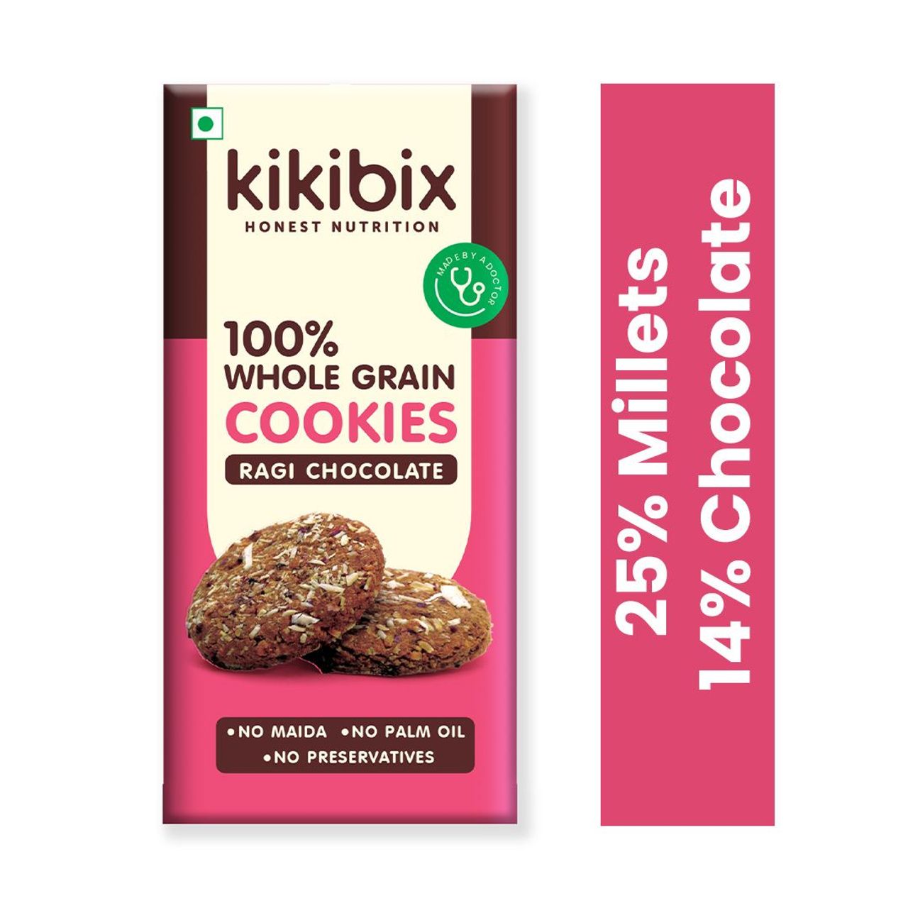 Kikibix Ragi Chocolate Cookies, Healthy Choco Biscuits, Millets, No Maida