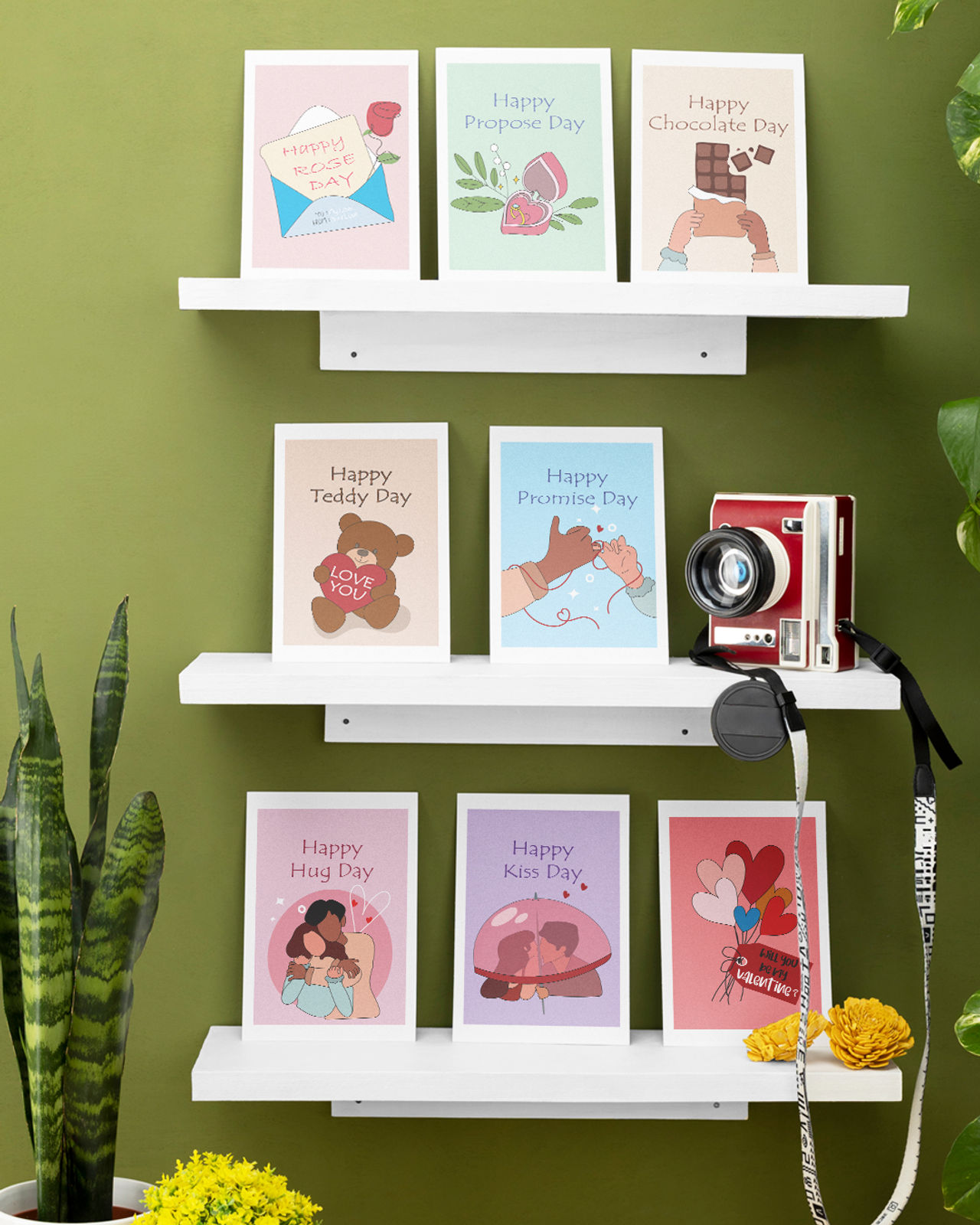 Mad Over Print Valentine Mini Card - Set Of 7