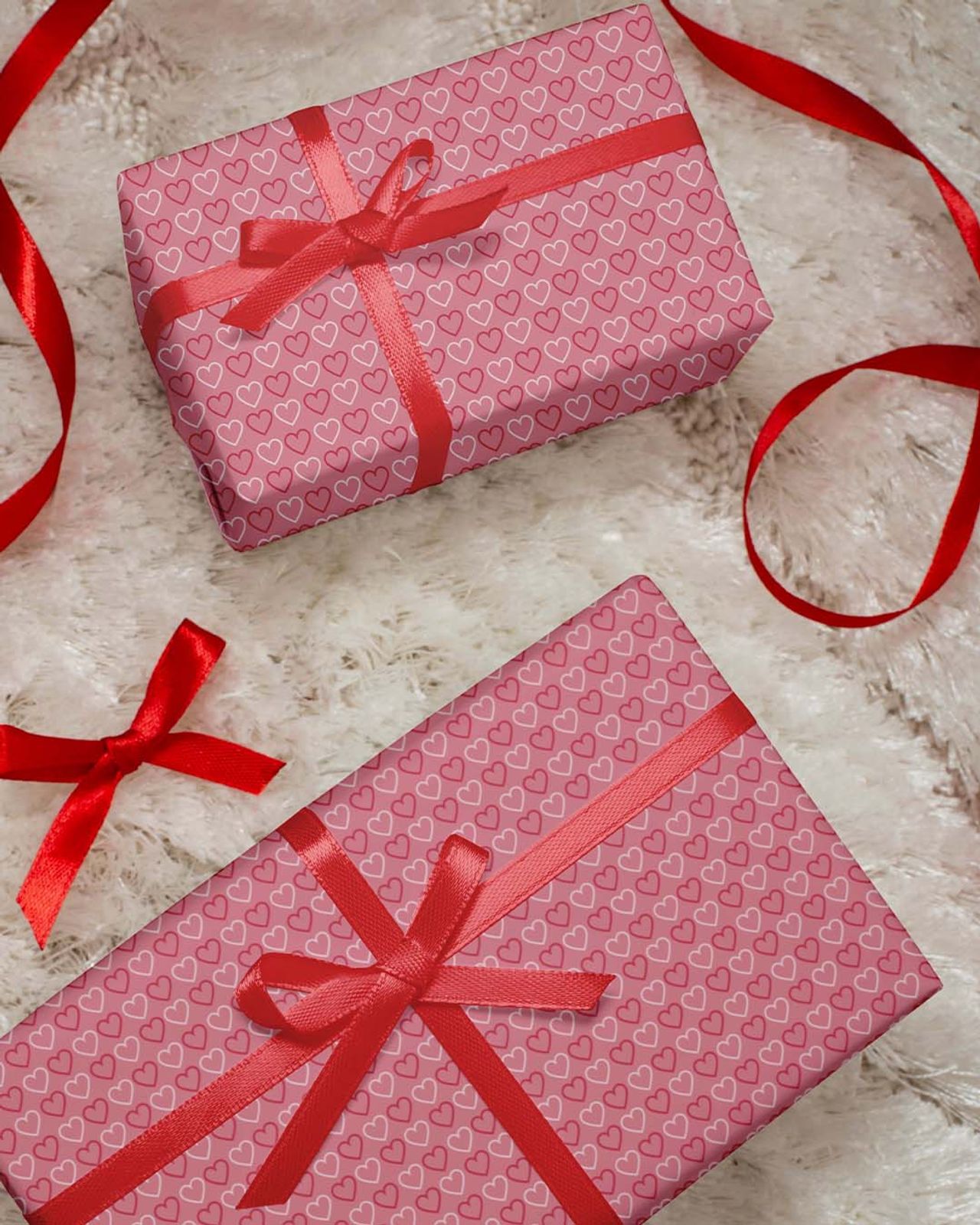Mad Over Print Pink White Gift Wrapping Paper | Pack of 2