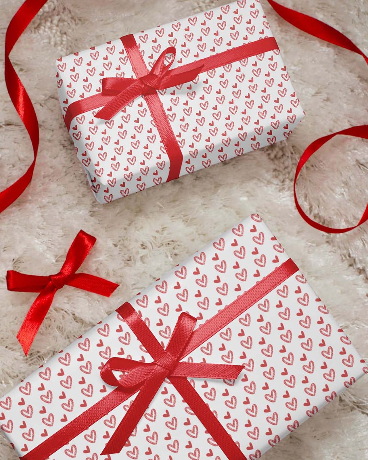 Mad Over Print Big Heart Gift Wrapping Paper | Pack of 2