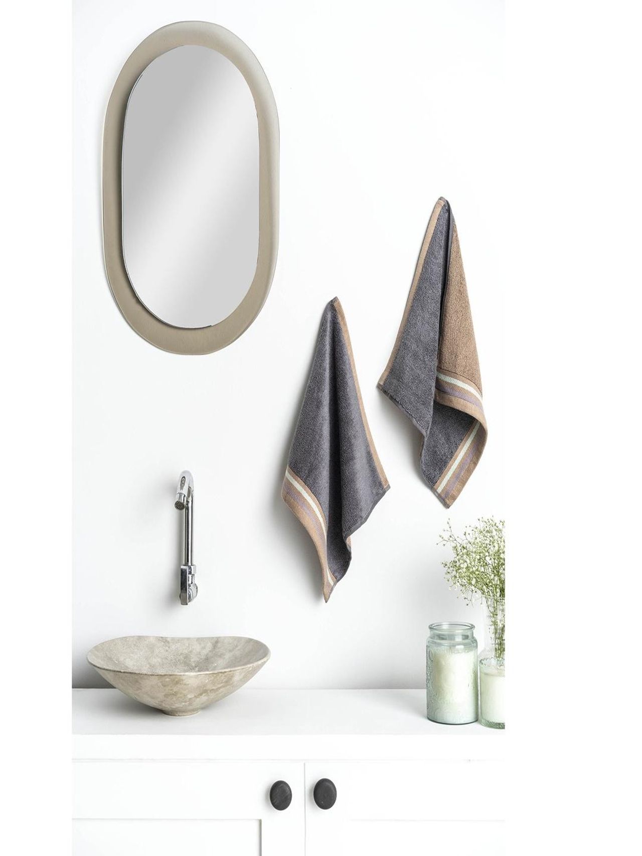D Decor Zest Collection Towelnatural Charcoal Set