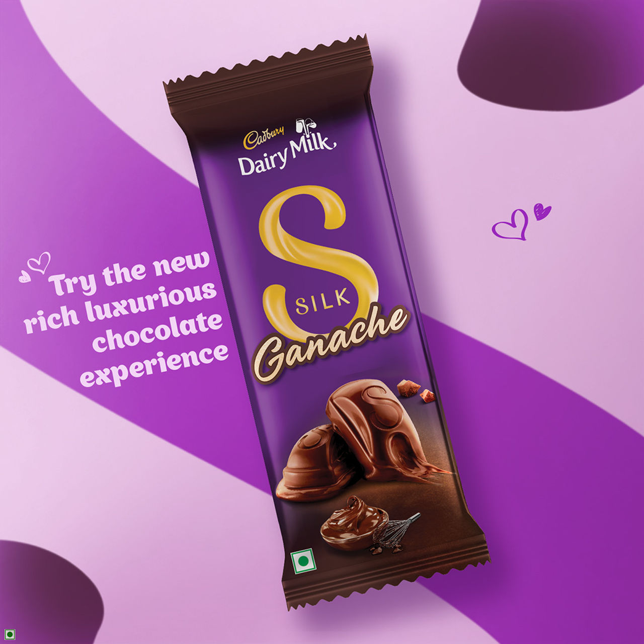 Cadbury Dairy Milk Silk Ganache Chocolate Bar, 146 g - Pack of 2