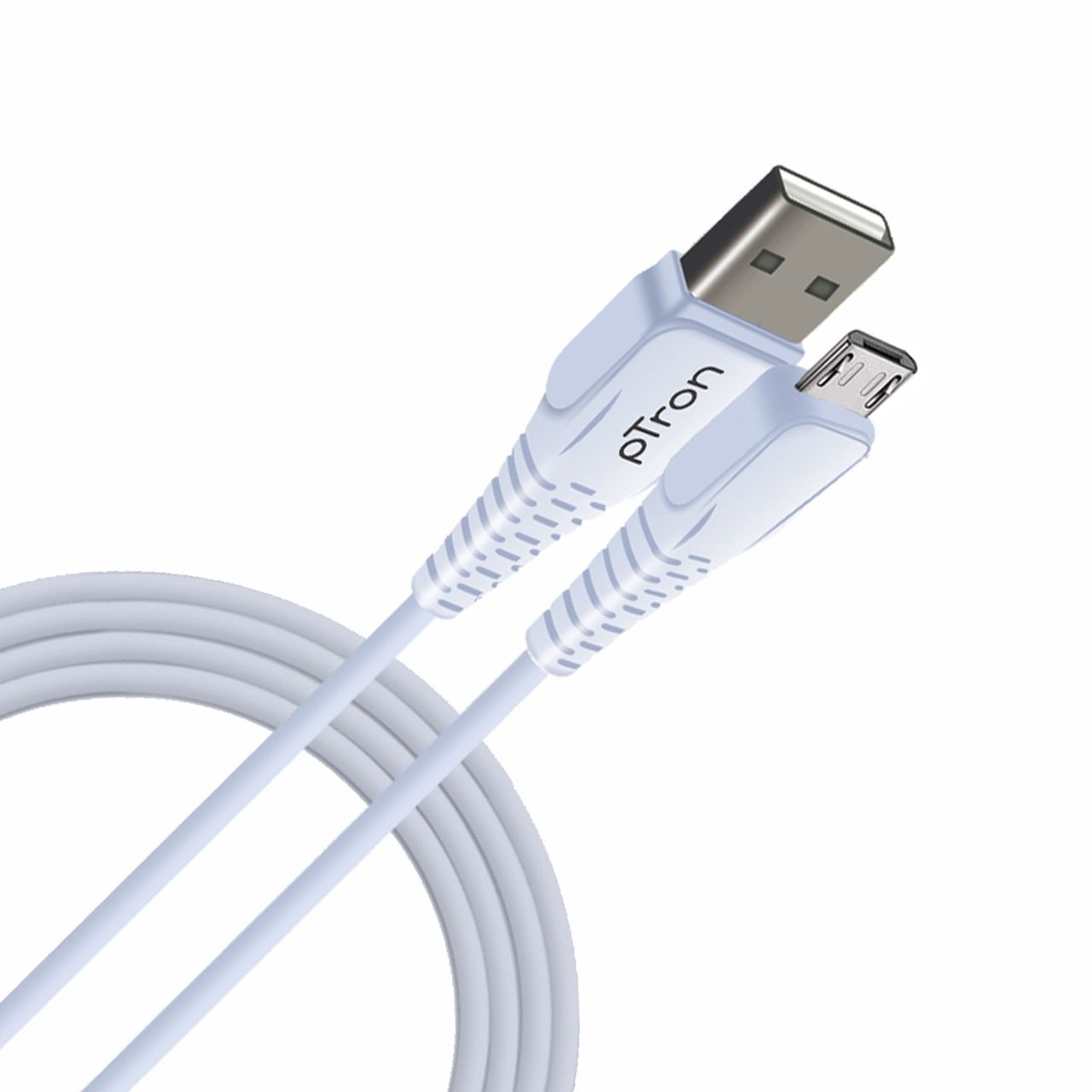pTron Solero M241 Fast Charging 2.4A Micro USB 1m Cable & 480Mbps Data Transfer - White