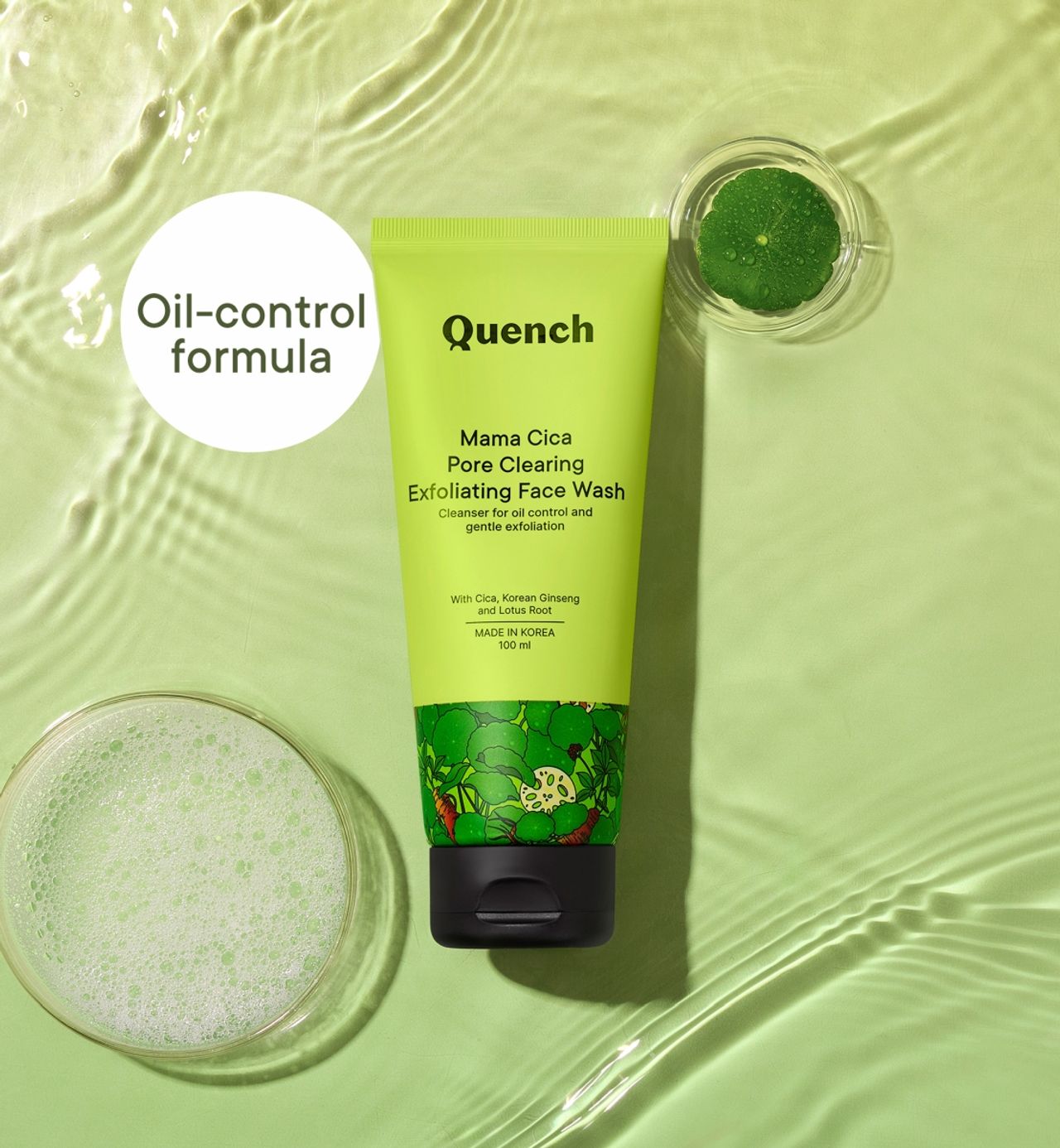 Quench Exfoliating Face Wash with Cica & Korean Ginseng for Acne Control