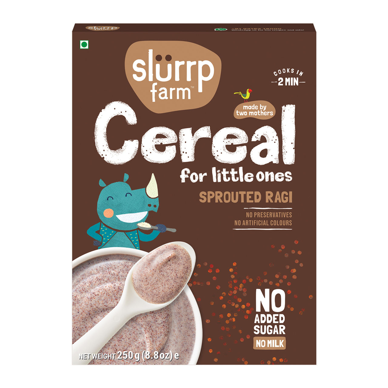 Slurrp Farm No Added Sugar | No Salt | Sprouted Ragi Powder | No Milk