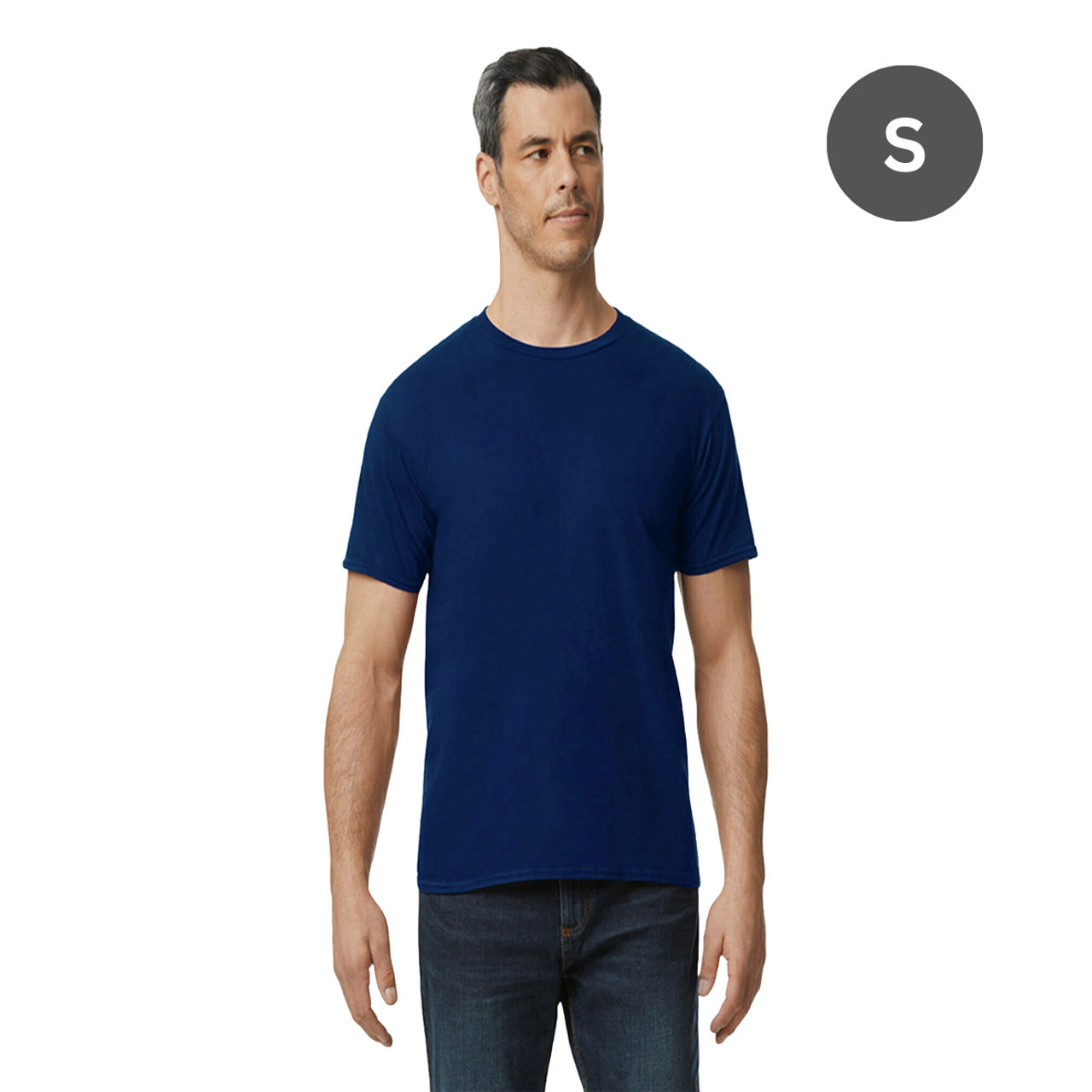 Gildan Unisex 100% Cotton Solid T-Shirt - S |Navy Blue