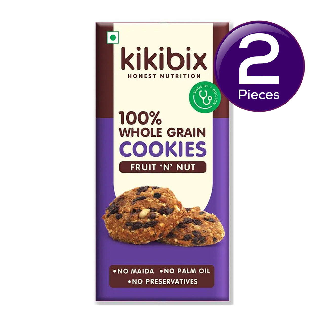 Kikibix Fruit And Nut Digestive Cookies, Healthy & Tasty, Fruit Biscuits, No Palm Oil, No Maida 130 g Combo
