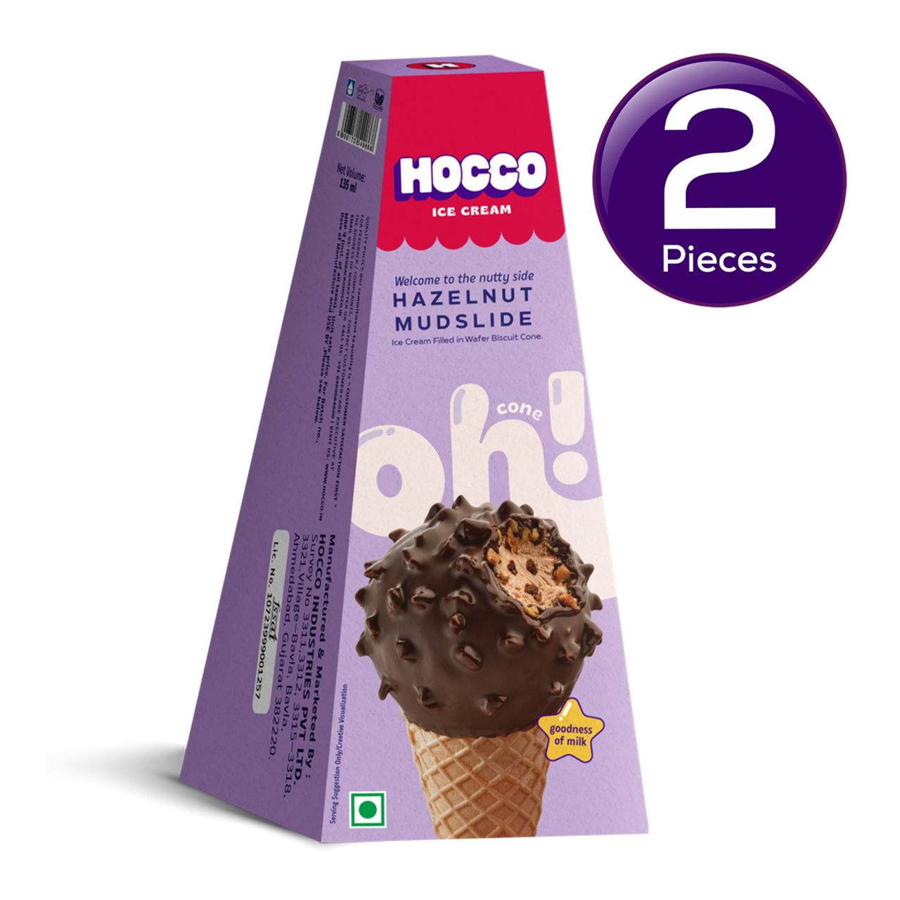 Hocco Hazelnut Mudslide Ice Cream Cone 135 ml Combo