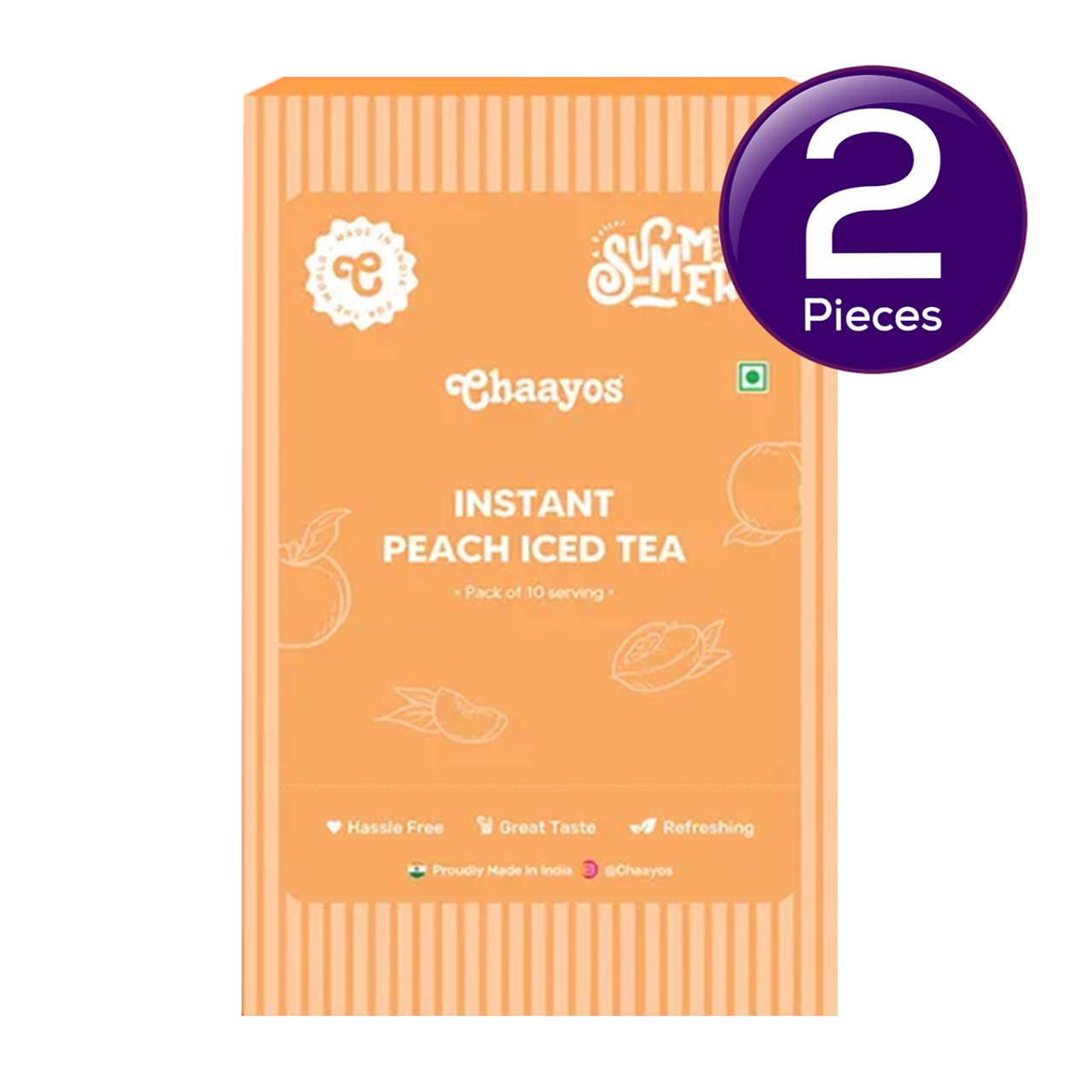 Chaayos Peach Instant Iced Tea Premix 1 pc X 2 Combo