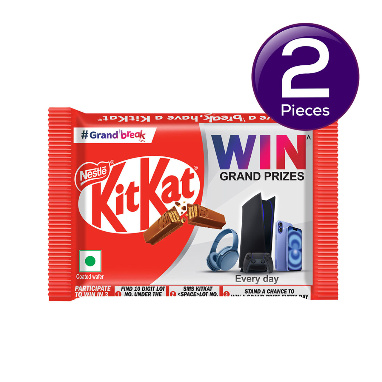 Nestle KitKat 4 Fingers Choco Coated Wafer Bar 38.5 g X 2 Combo