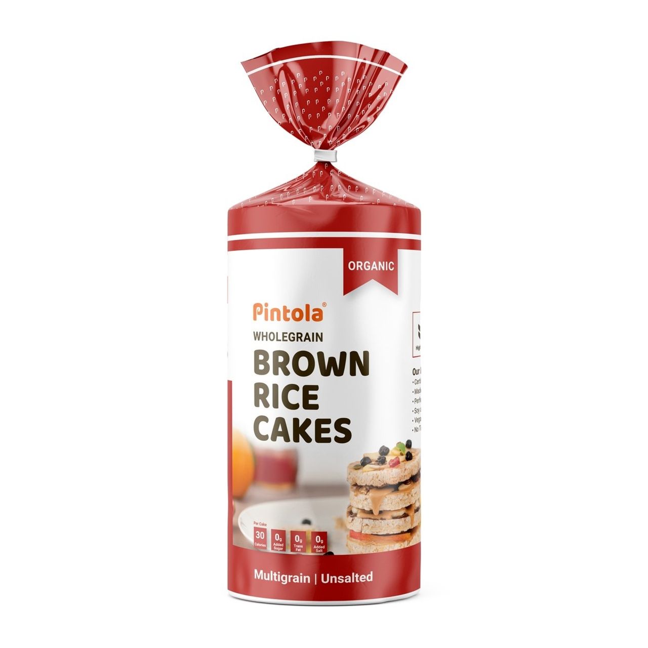 Pintola Organic Wholegrain Brown Rice Cakes Multigrain