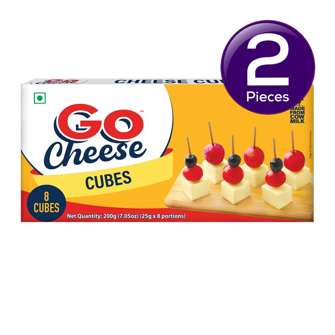 Go Cheese Processed- Square Cubes 200 g Combo
