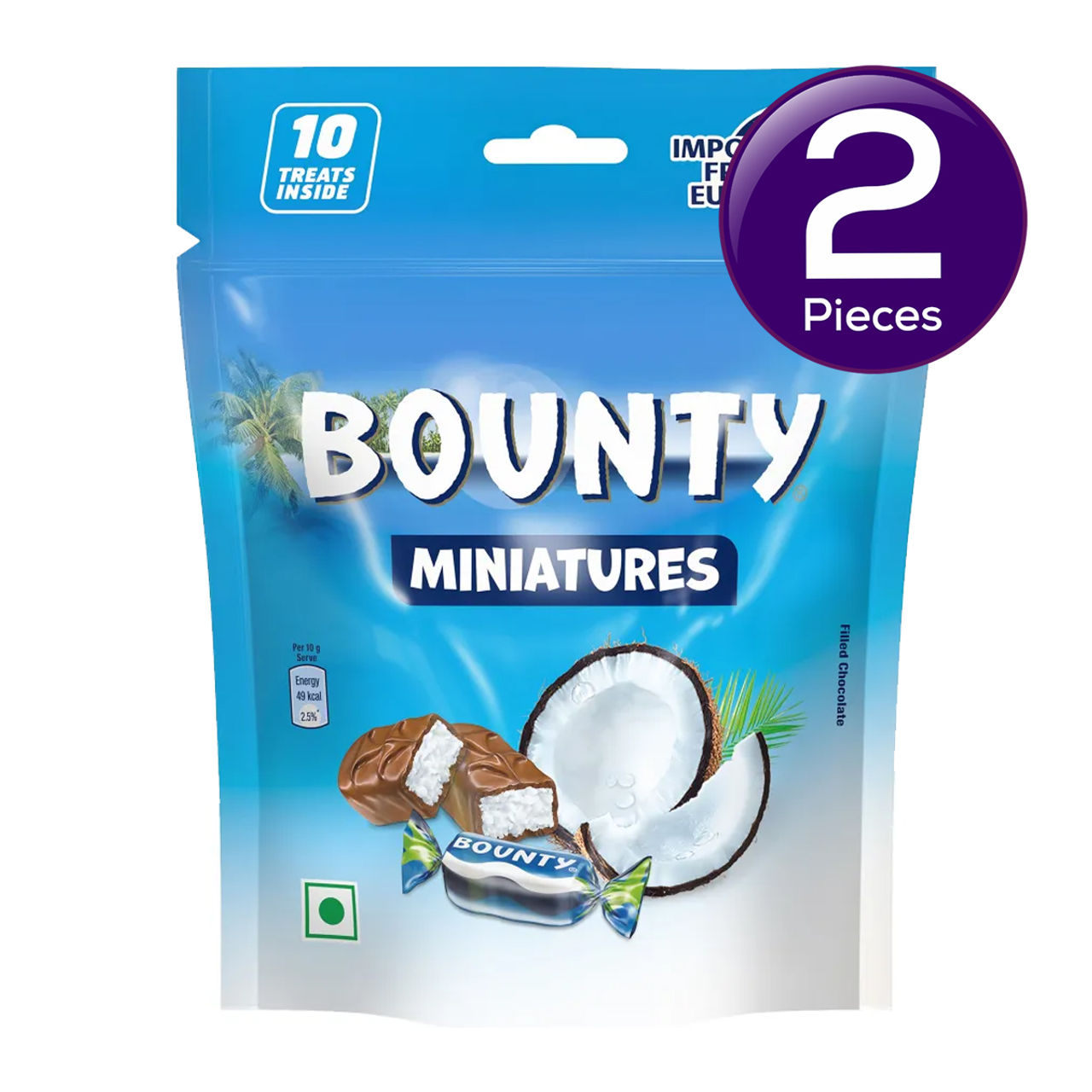 Bounty Miniatures Coconut Filled Chocolate Pack 100 g Combo