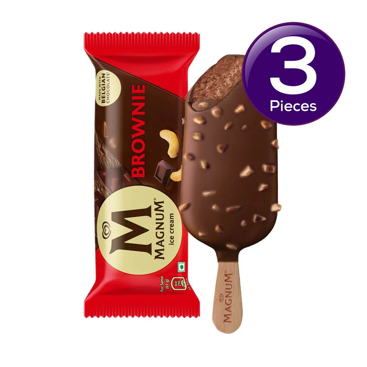 Kwality Wall's Chocolate Brownie Ice Cream Stick | Pouch 61 g Combo