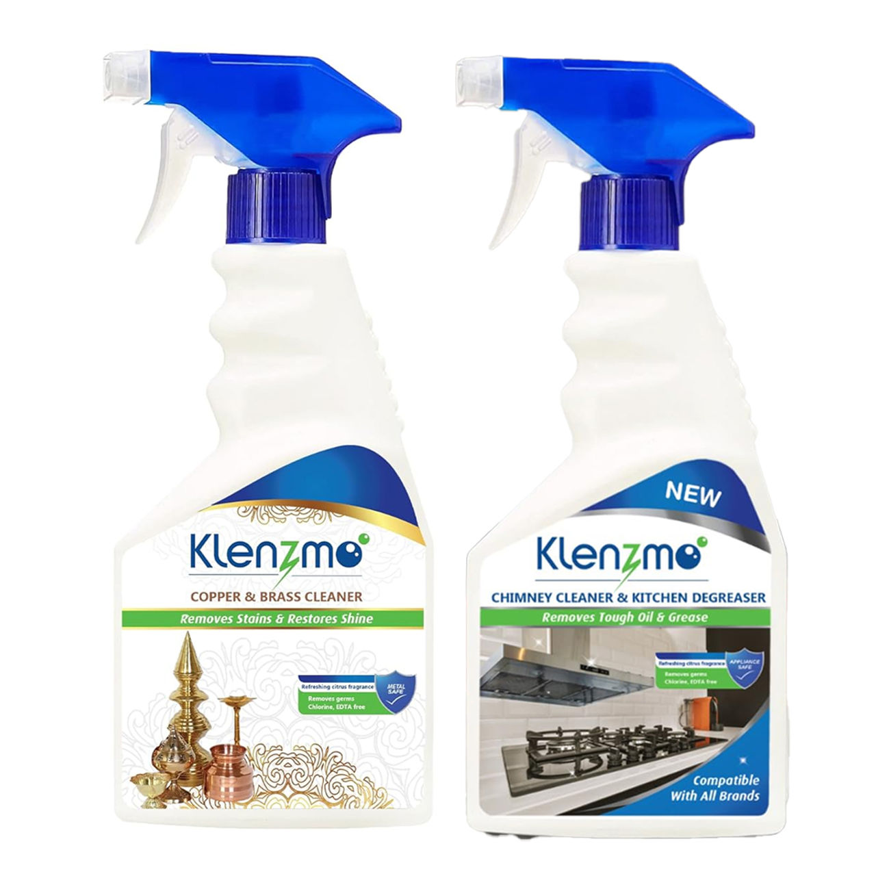 Klenzmo Chimney Cleaner And Kitchen Degreaser (400ml) & Klenzmo Copper And Brass Cleaner (400ml) Combo