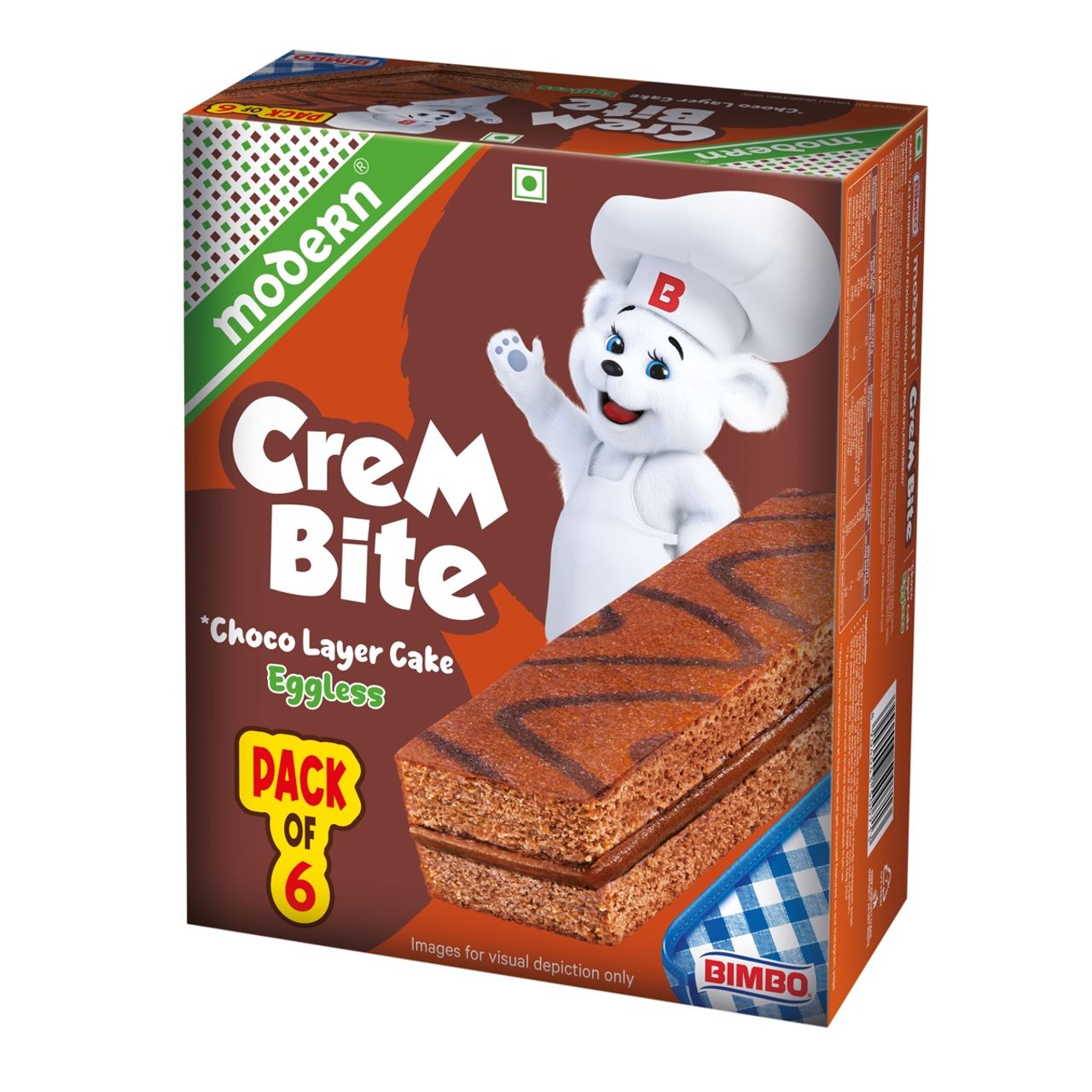 Modern Crembite Choco Layer Cake 6 in 1 Pack