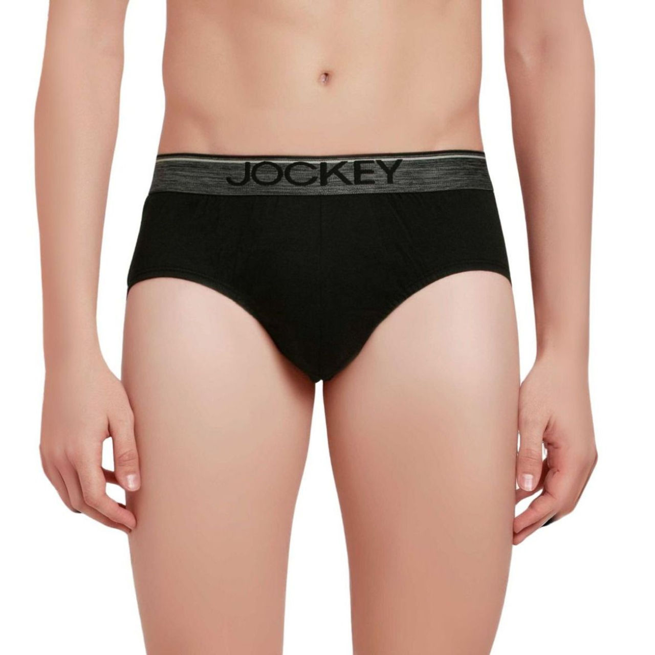 Jockey 8037 Men's Super Combed Cotton Solid Brief|Ultrasoft Waistband | Black-S