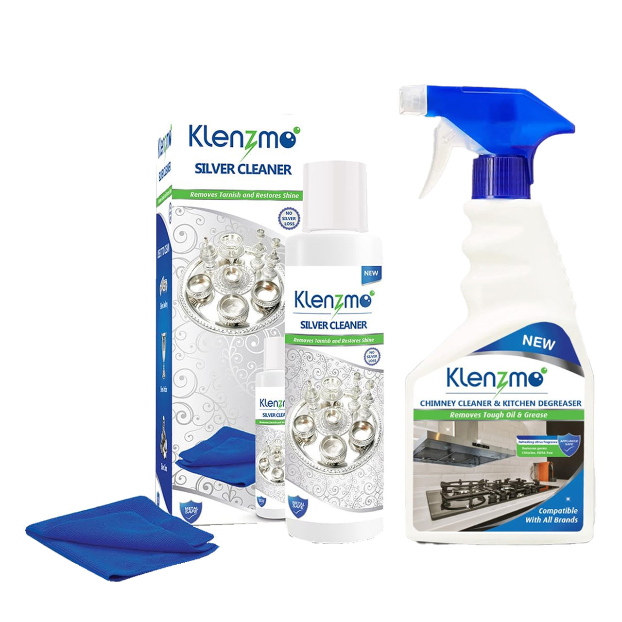 Klenzmo Chimney Cleaner And Kitchen Degreaser (400ml) & Klenzmo Silver Cleaner (250ml) Combo