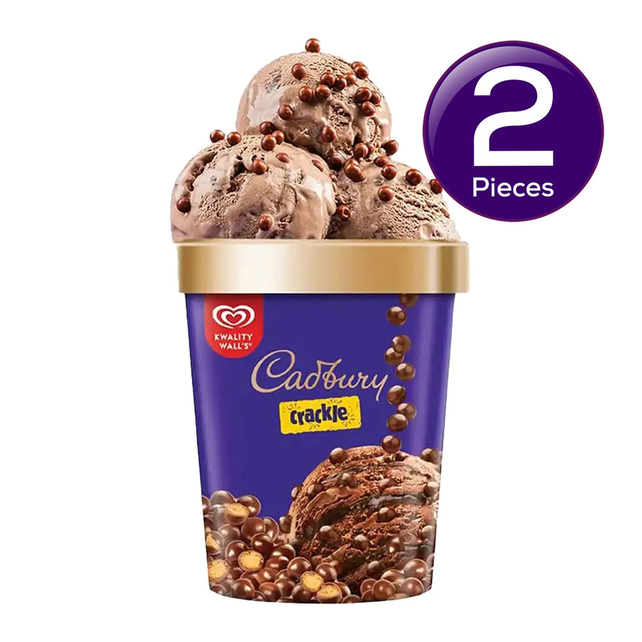 Kwality Wall's Cadbury Crackle Tub 700 ml Combo