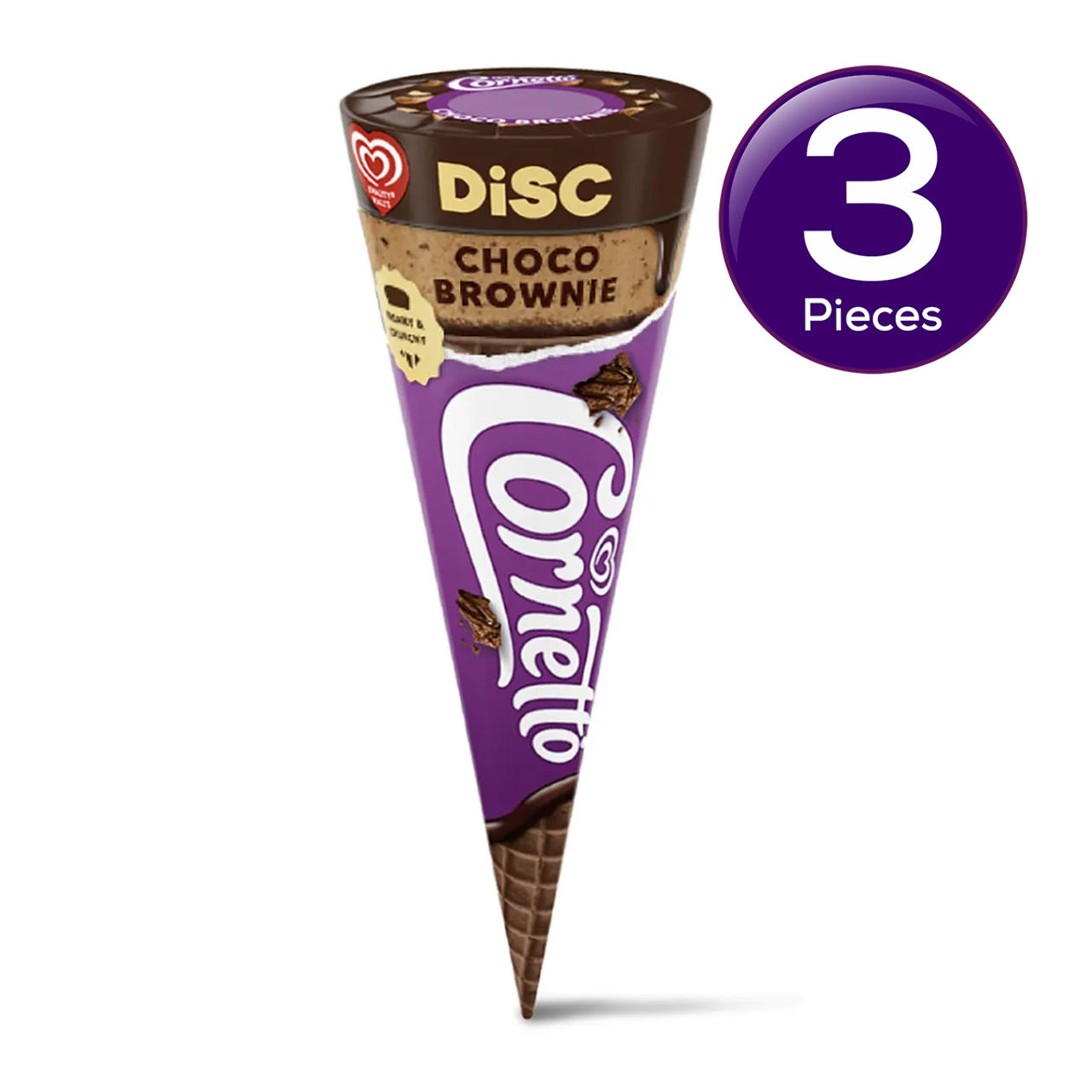 Kwality Wall's Cornetto Choco Brownie 110 ml X 3 Combo