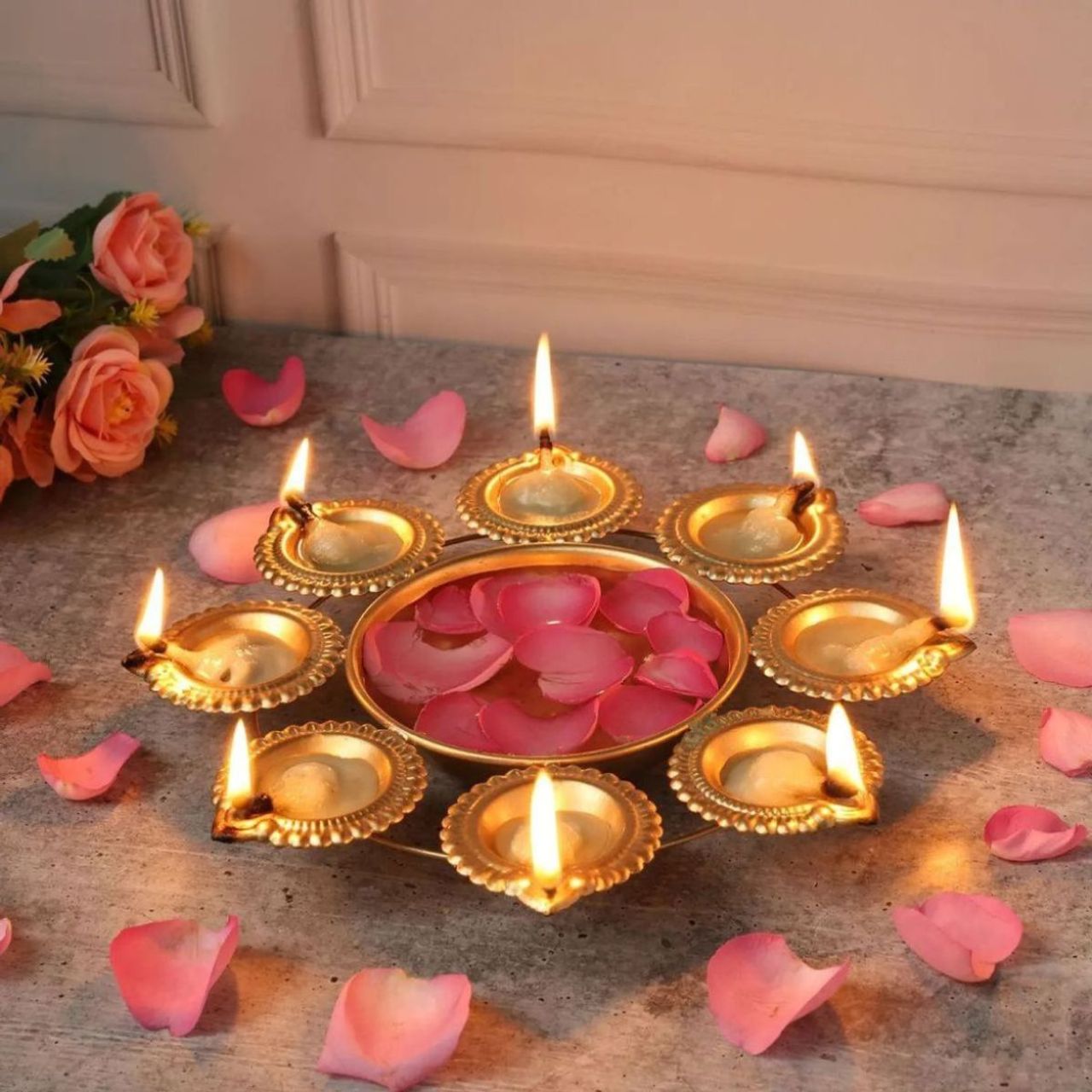Urban Born  Diya Urli Bowl for Home Décor (10.5 Inch)