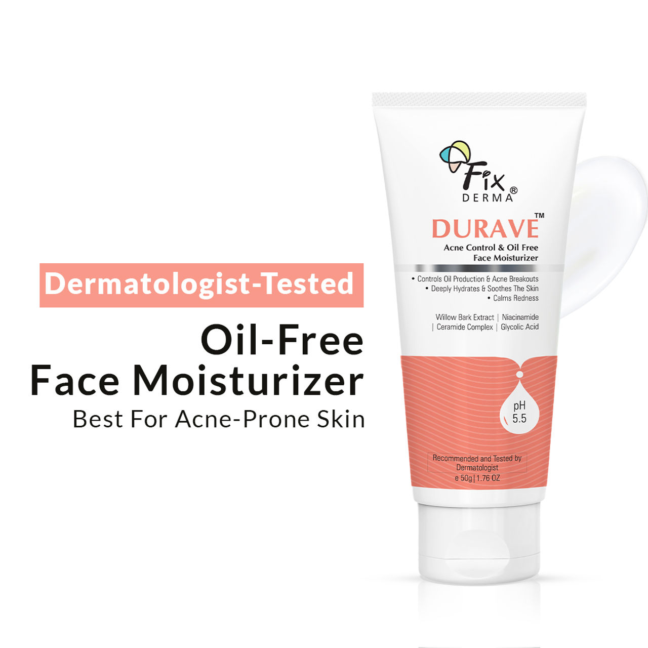 Fixderma Durave Acne Control Moisturizer - Oil-Free with Glycolic Acid