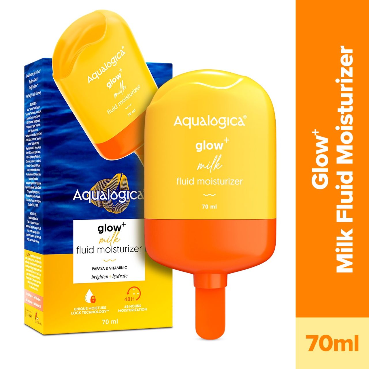 Aqualogica Glow+ Milk Fluid Moisturizer Lightweight Milk-Like Texture Brightens Skin