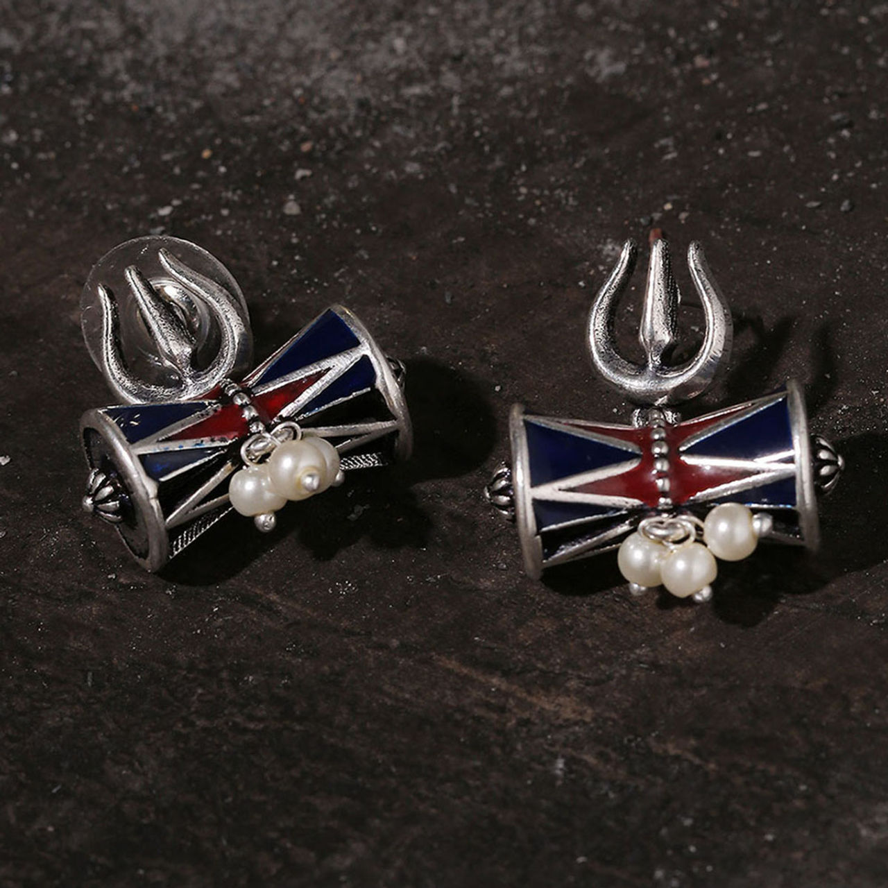 Voylla Moksha Damru Trishul Earrings