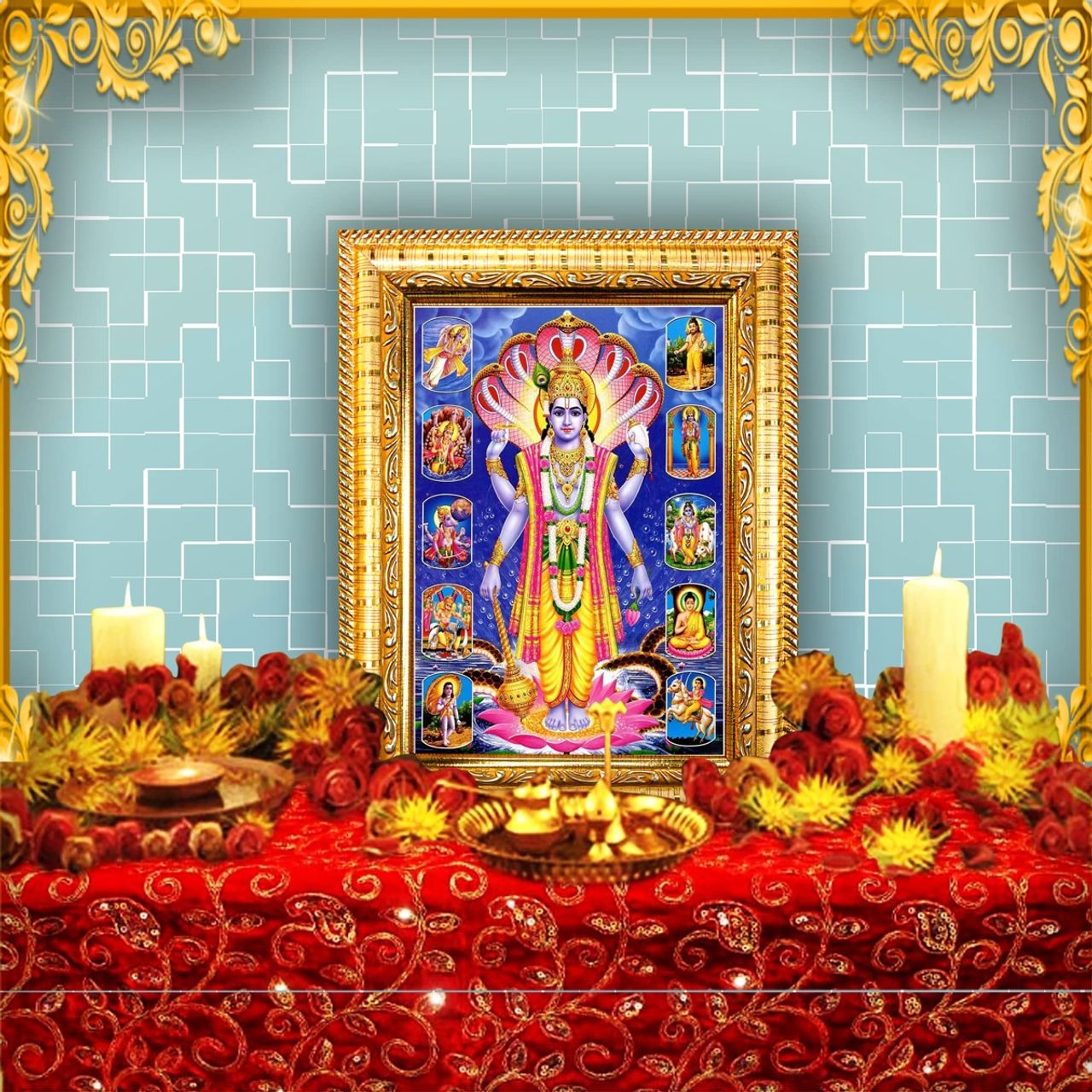 Divine Vibes Vishnu Deity Photo