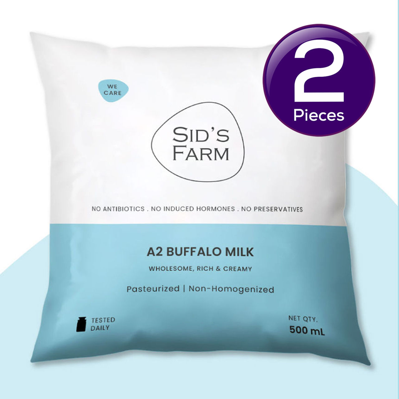 Sid's Farm A2 Buffalo Fresh Milk (Pouch) 500 ml Combo
