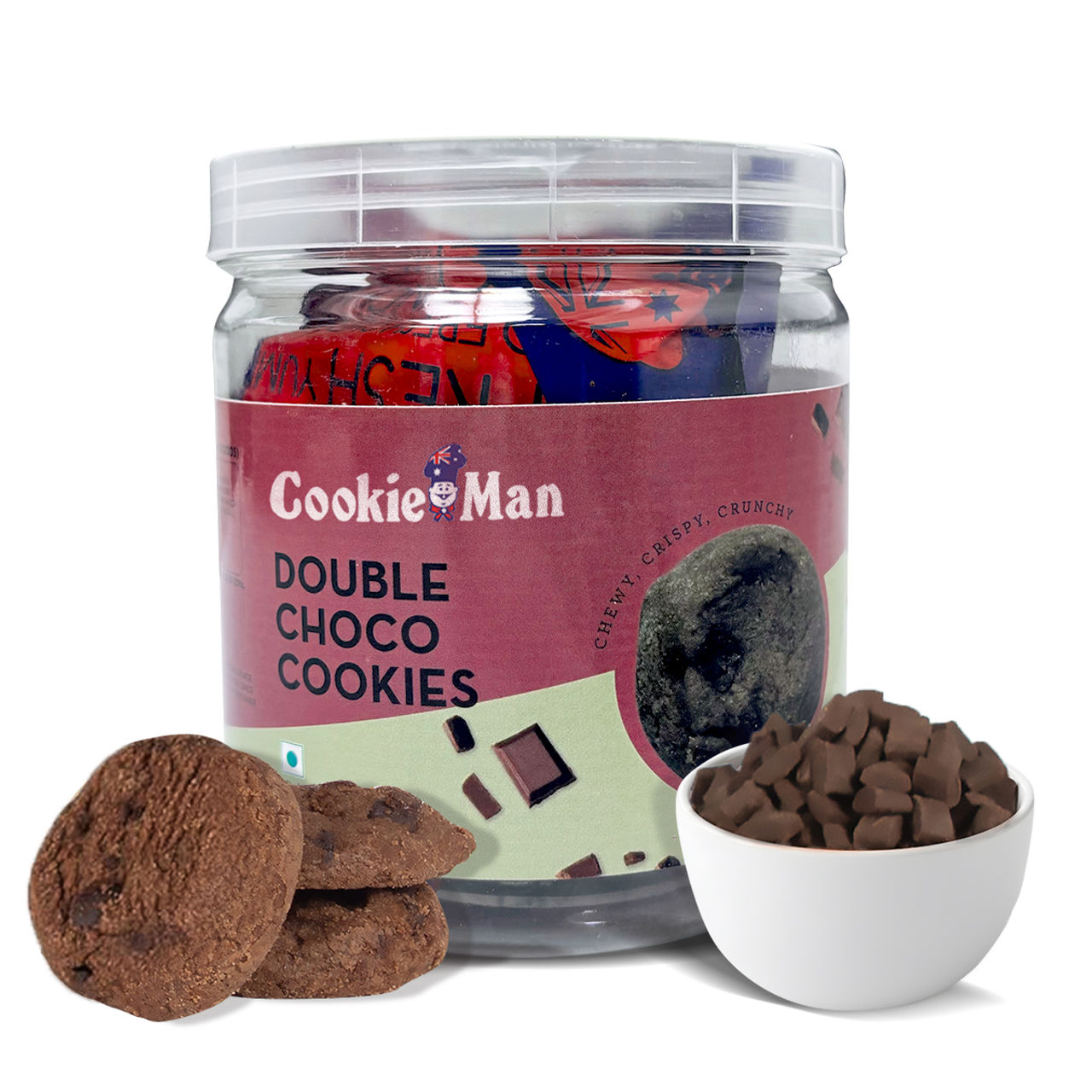Cookie Man Double Chocolate Chunk Cookies Biscuits
