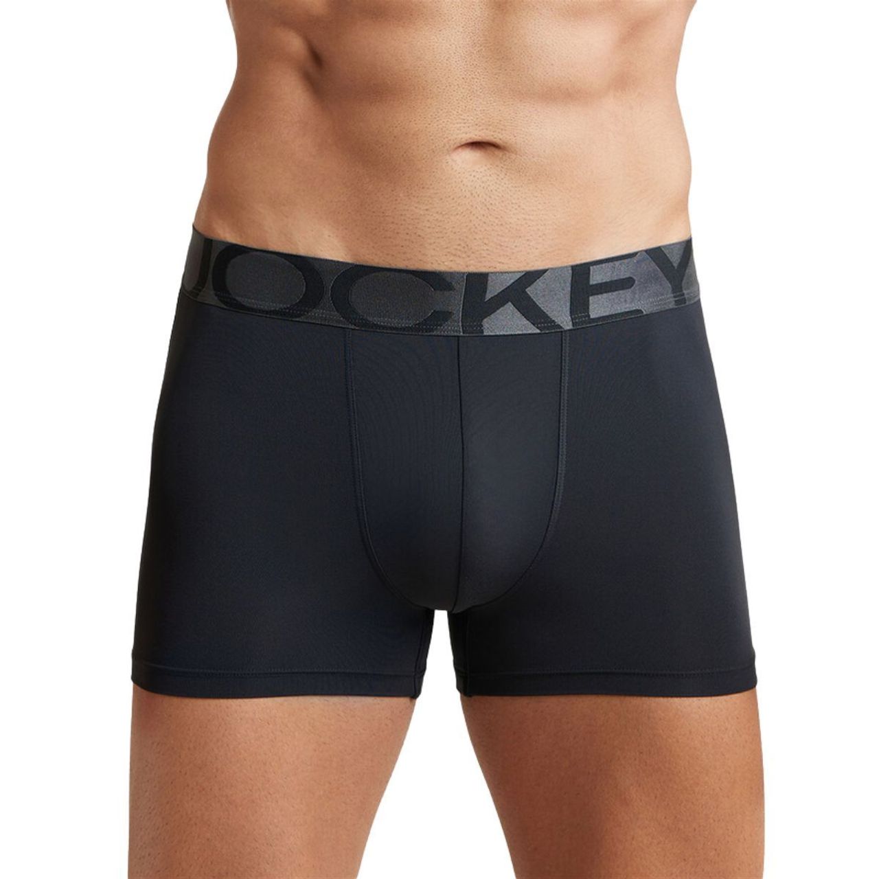 Jockey IC28 Men's Tactel Microfiber Elastane Stretch Solid Trunk | Black-L